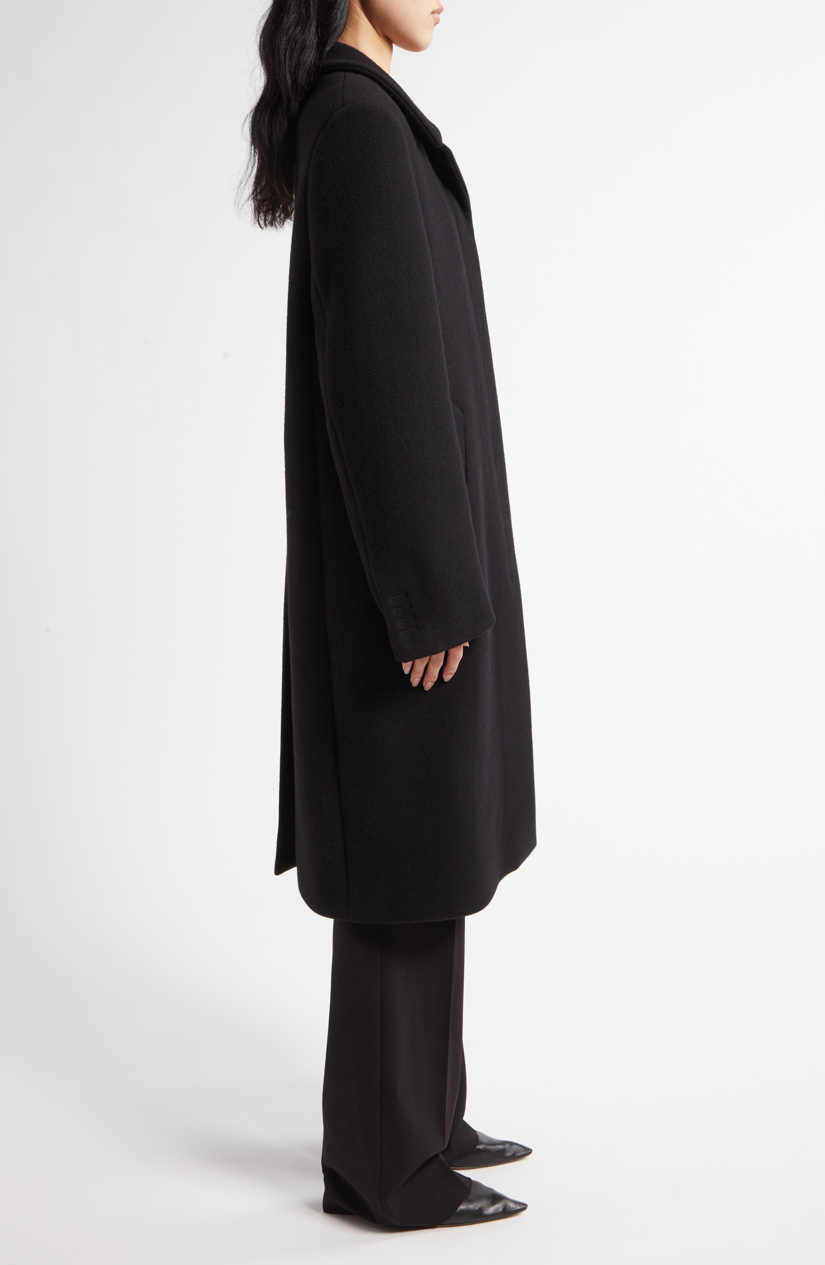 The Row Anton Virgin Wool Blend Overcoat in Black at Nordstrom - 4