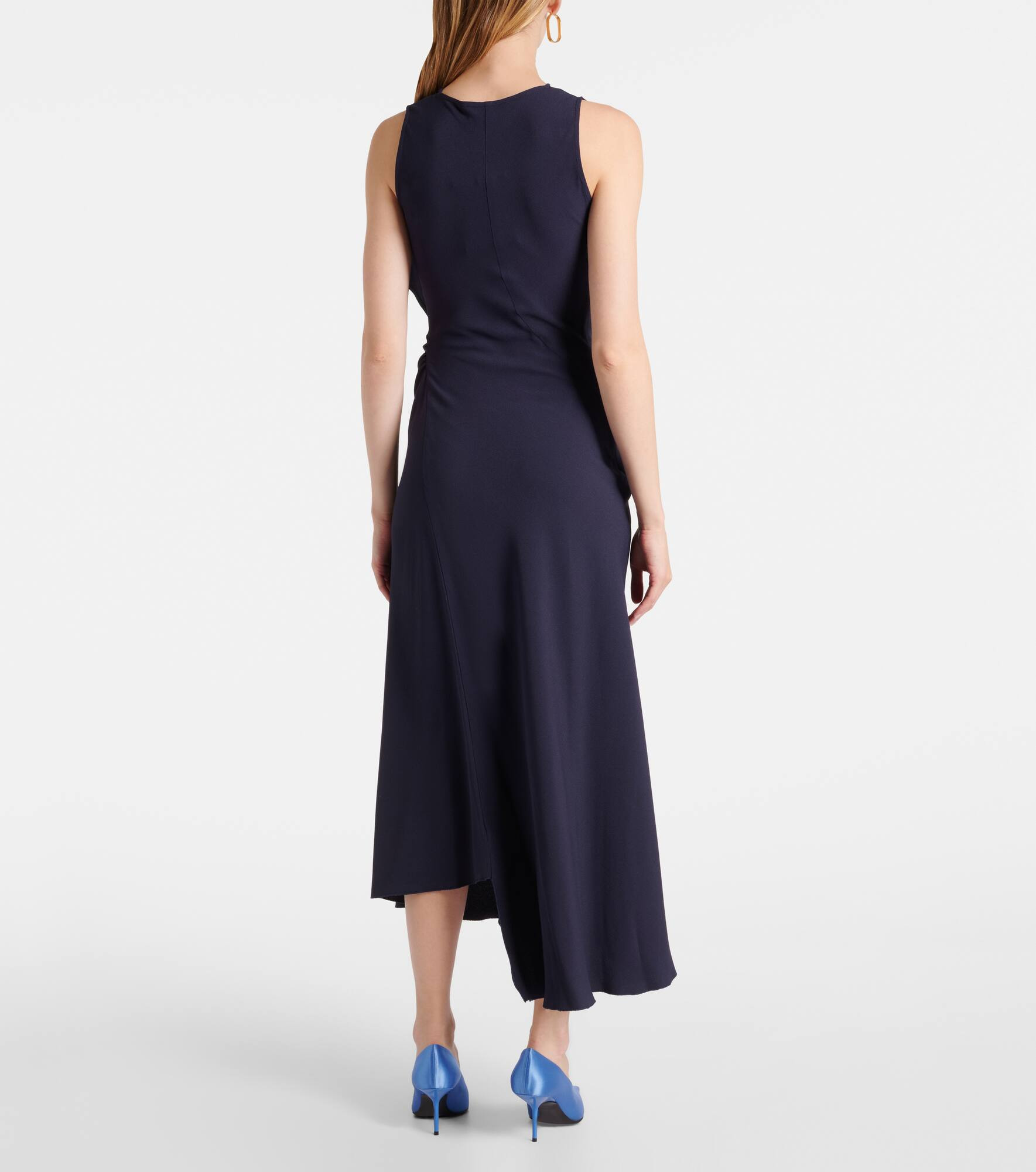 Draped satin midi dress - 3