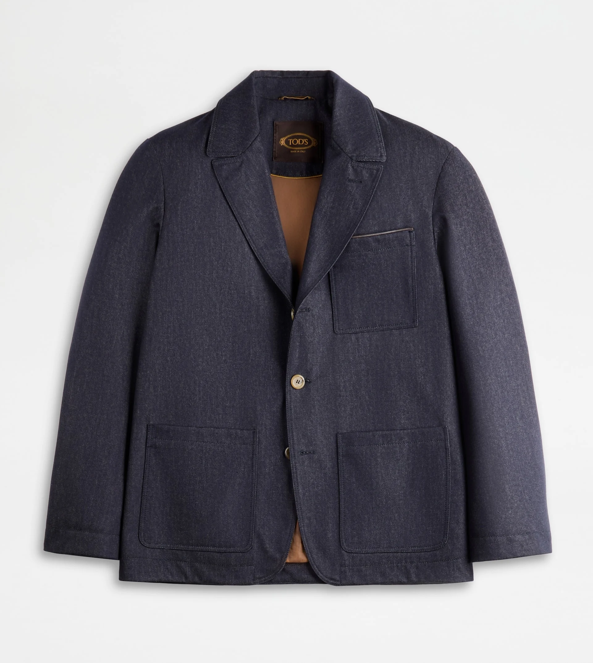 BLAZER IN WOOL DENIM - BLUE - 1