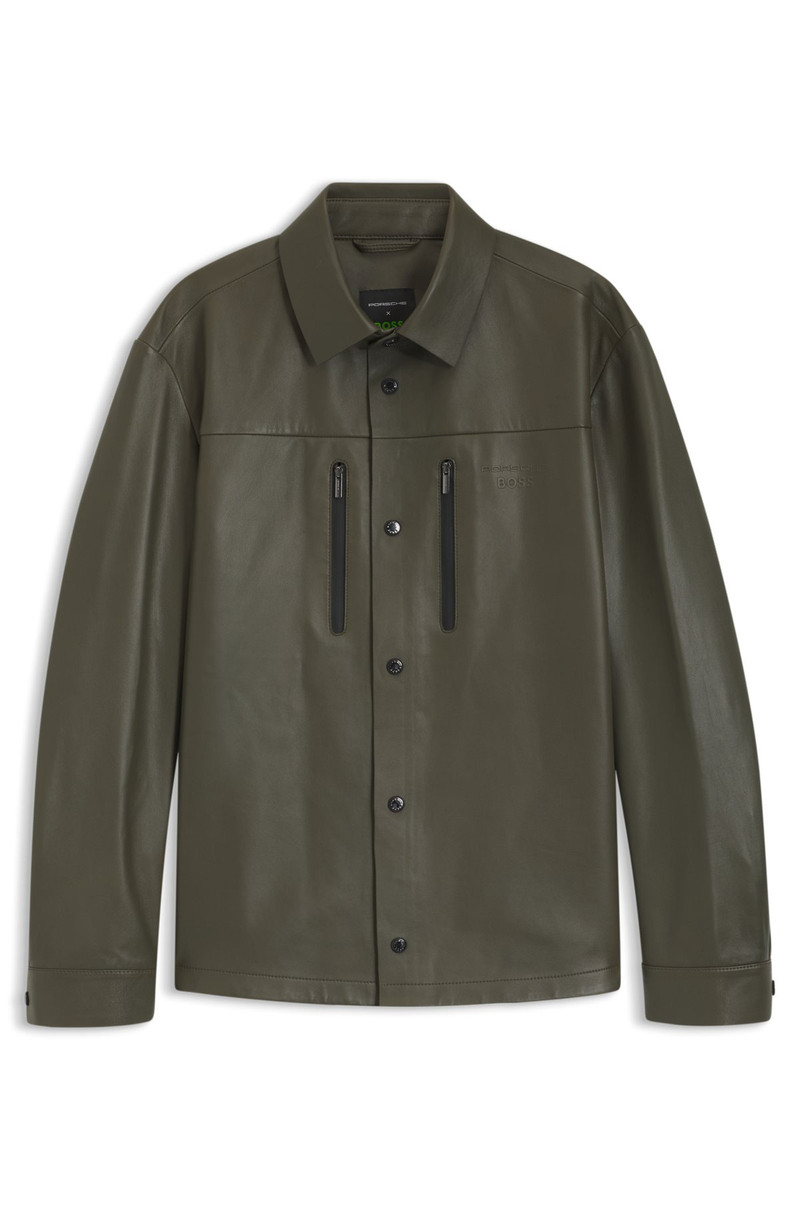 PORSCHE X BOSS REGULAR-FIT SHIRT IN NAPA LEATHER 1