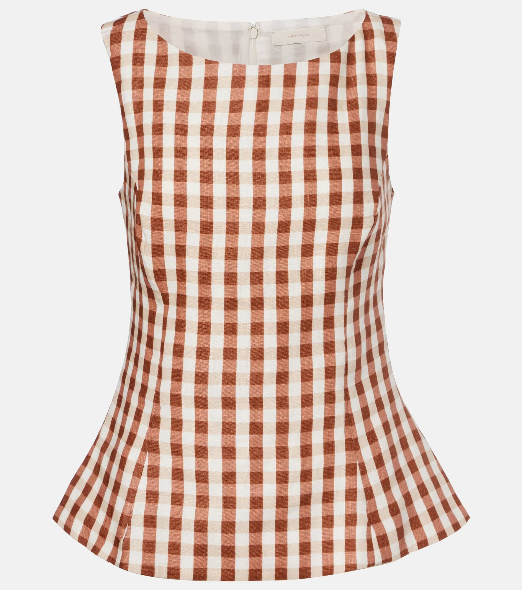 Ana gingham linen top - 1