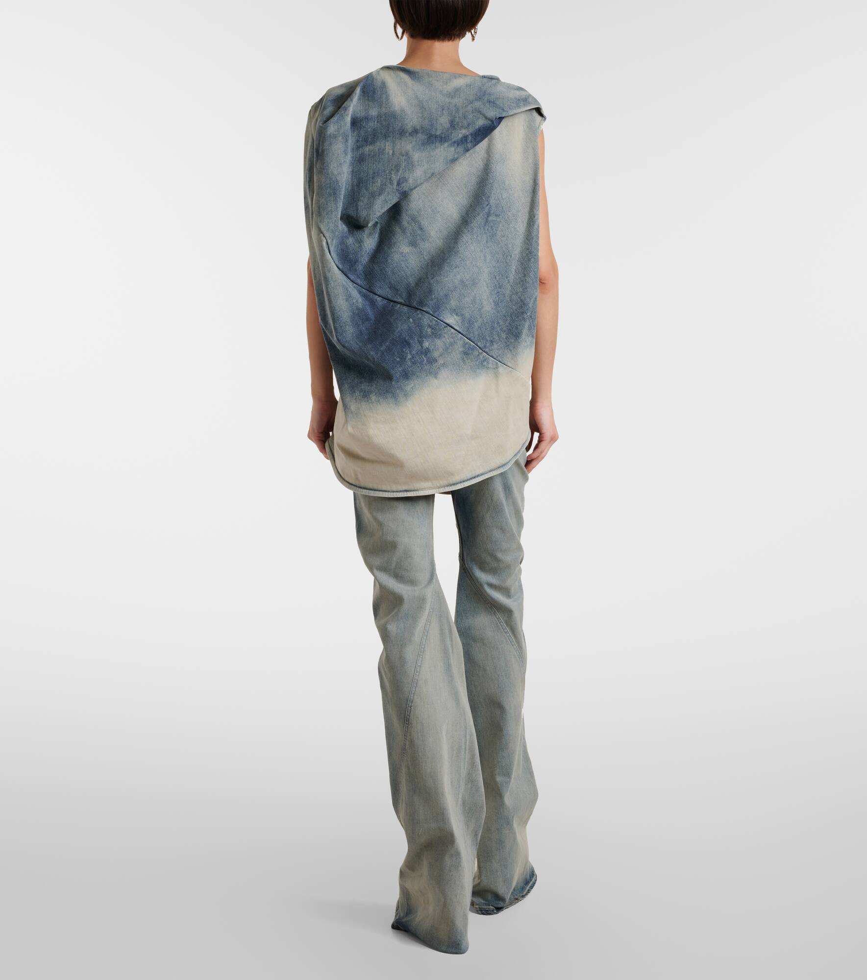 Draped denim top - 3