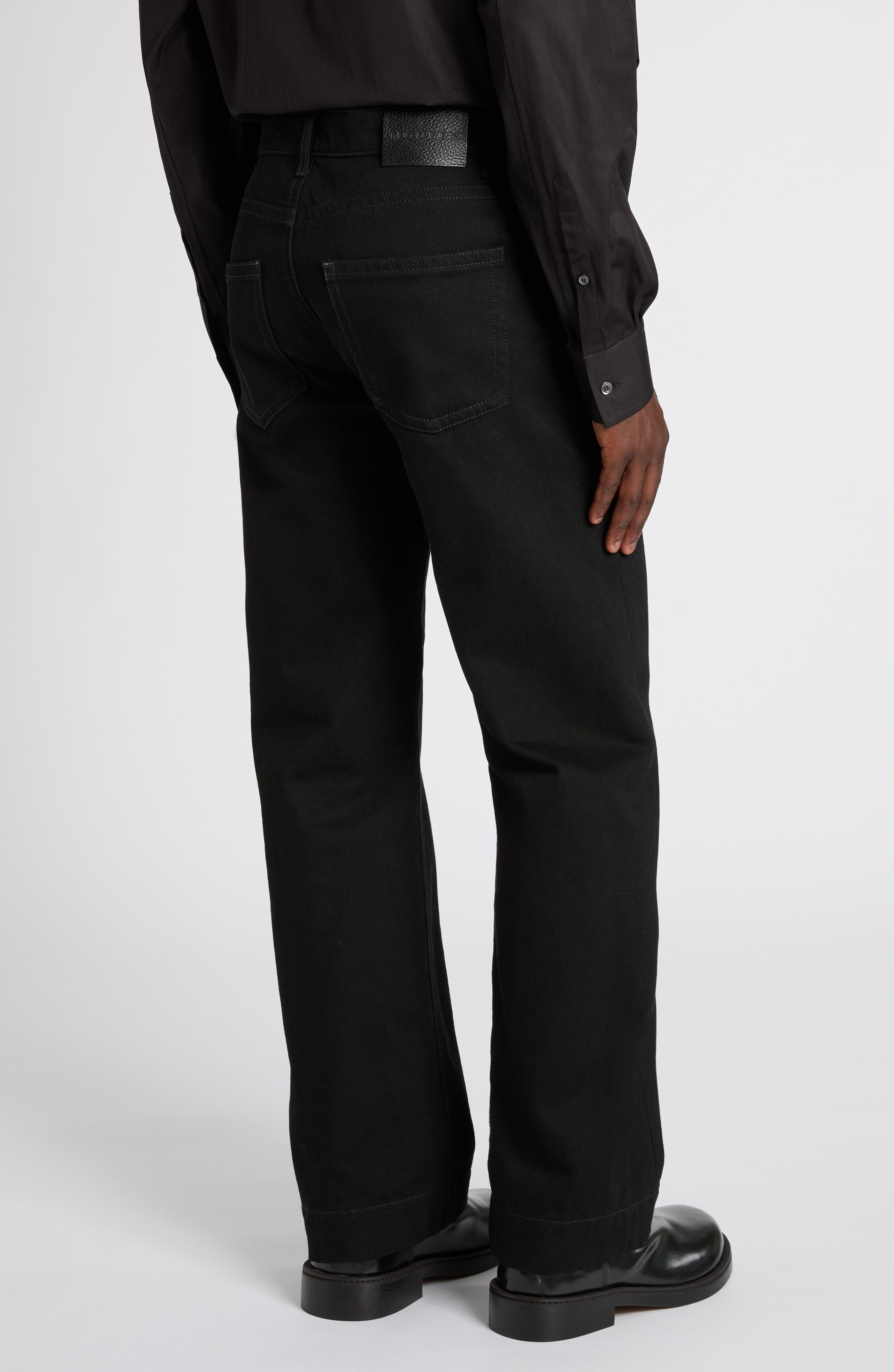 Alexander McQueen Skull Detail Wide Leg Jeans in Black at Nordstrom - 3