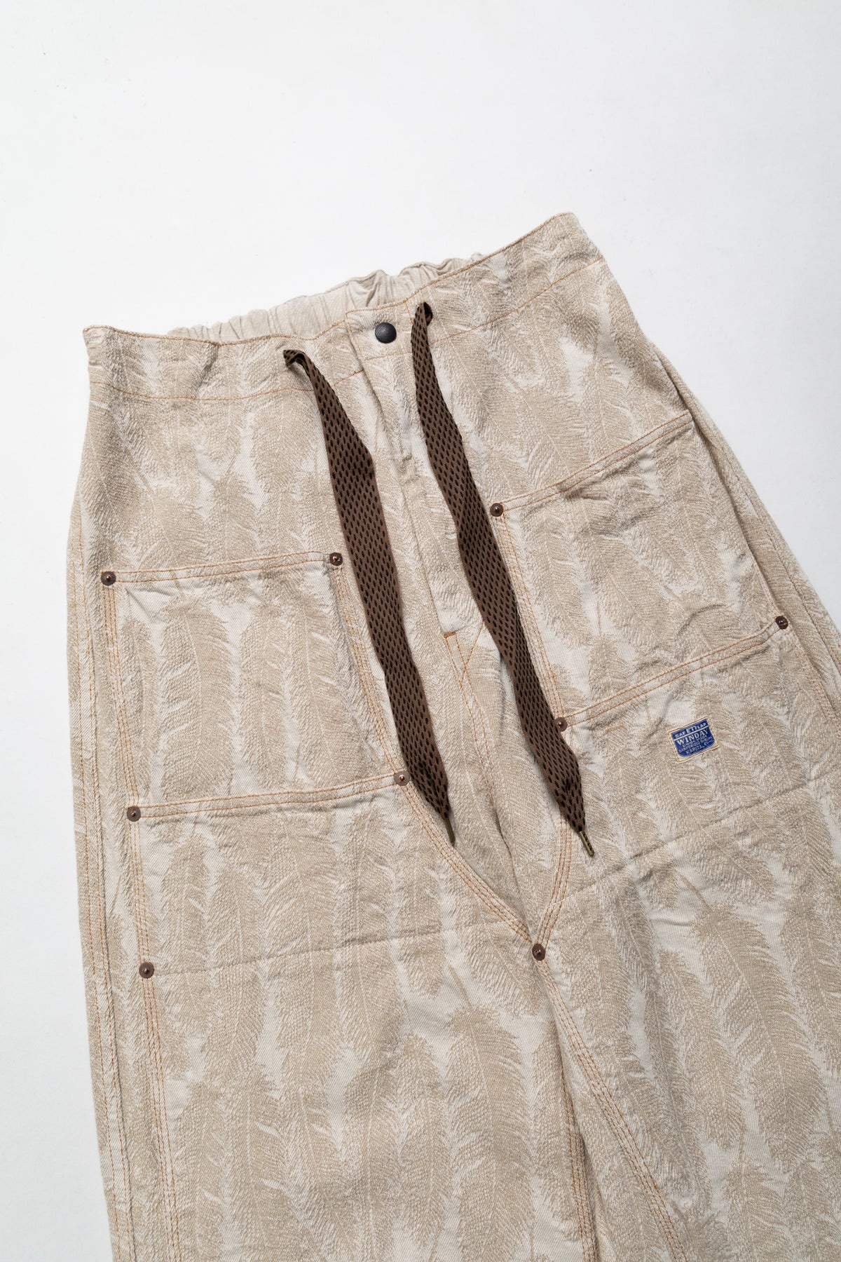 12oz MAGPIE Denim W-Knee EASY Baggy Pants - Ecru - 6