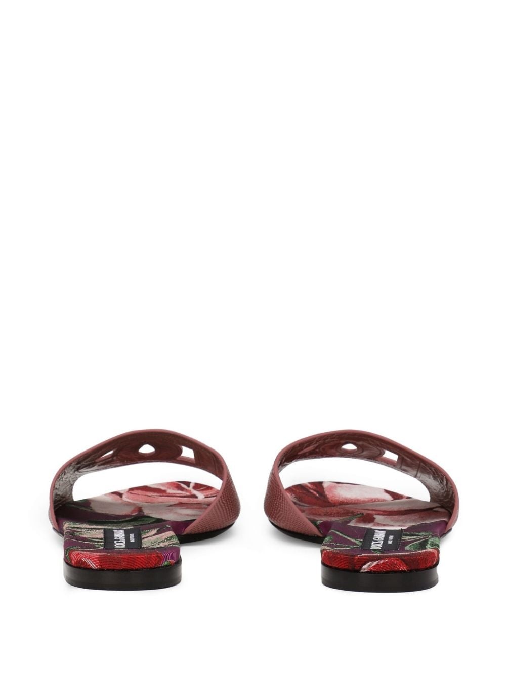 DG lizard-effect leather slides - 3