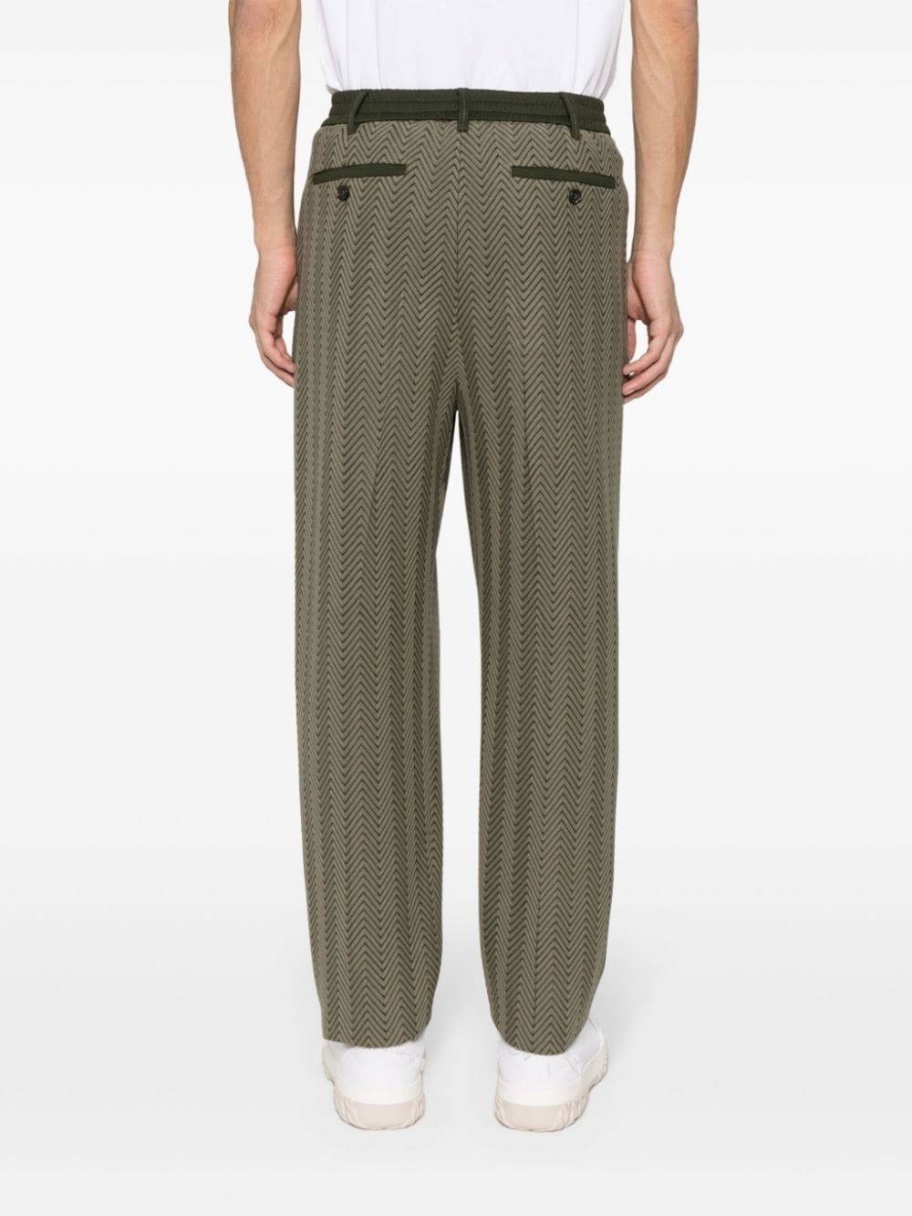 zigzag-woven trousers - 4