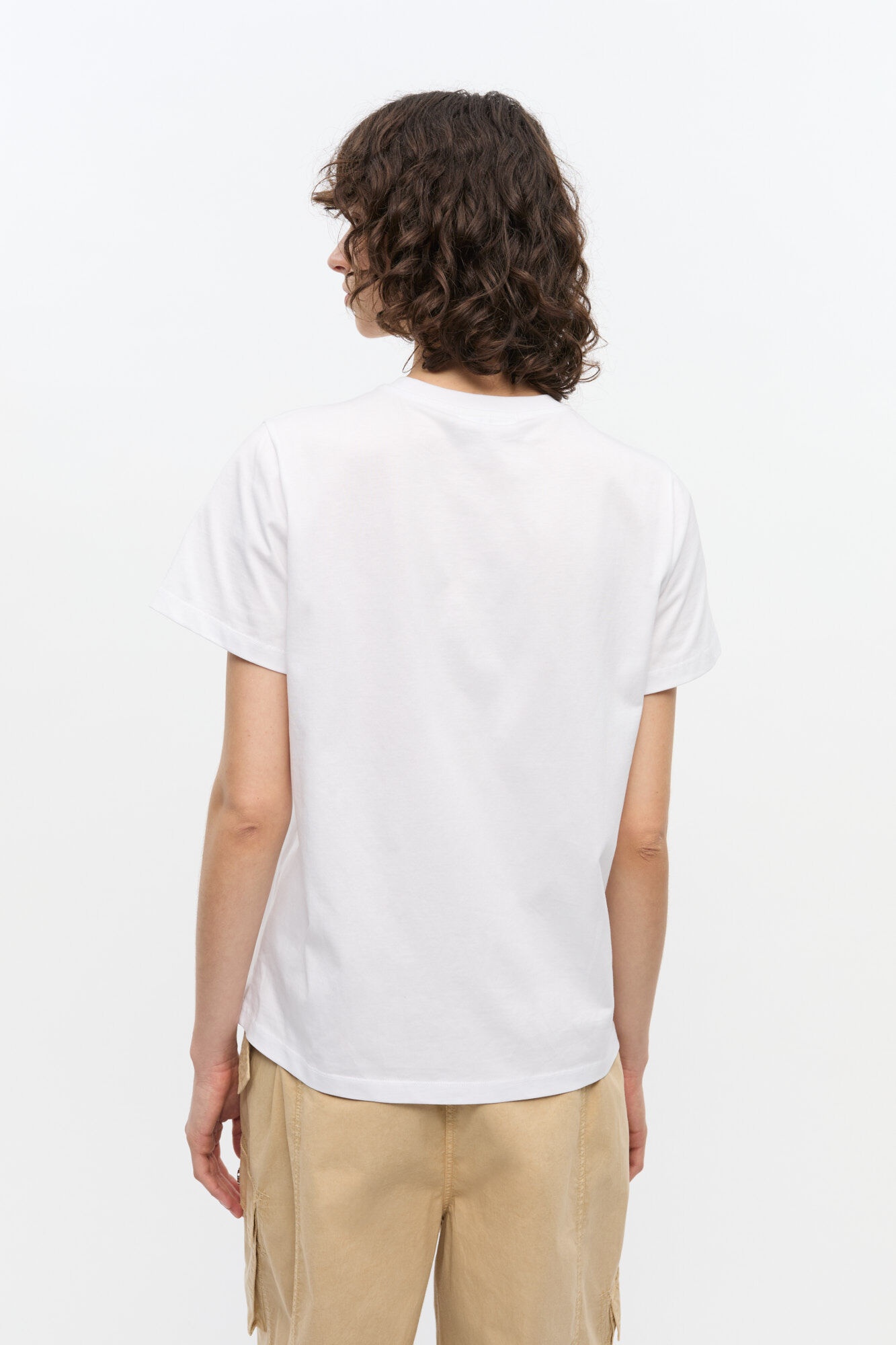 WHITE RELAXED JERSEY KITTY T-SHIRT - 4