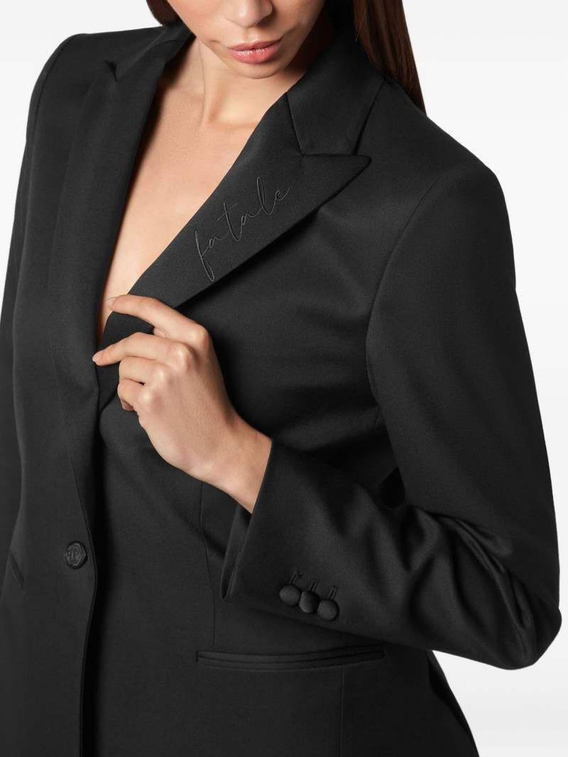 embroidered single-breasted blazer 5