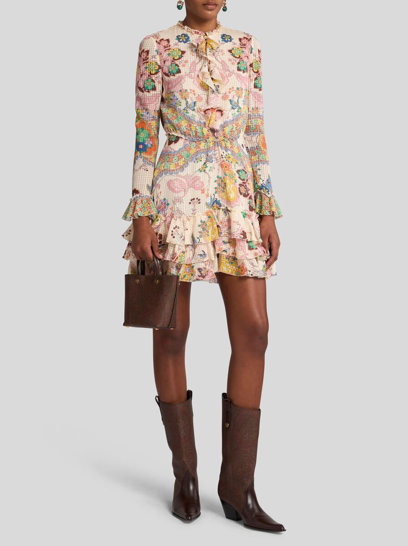 Etro PRINTED SILK MINI DRESS outlook