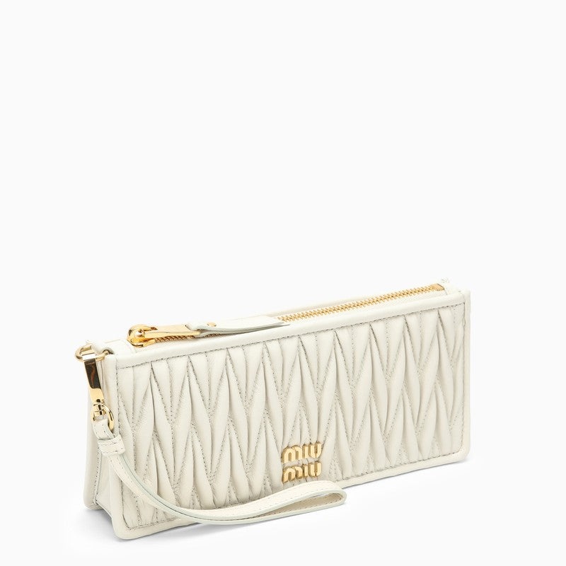 Miu Miu Pouch In White Matelassé Nappa Leather Women - 1