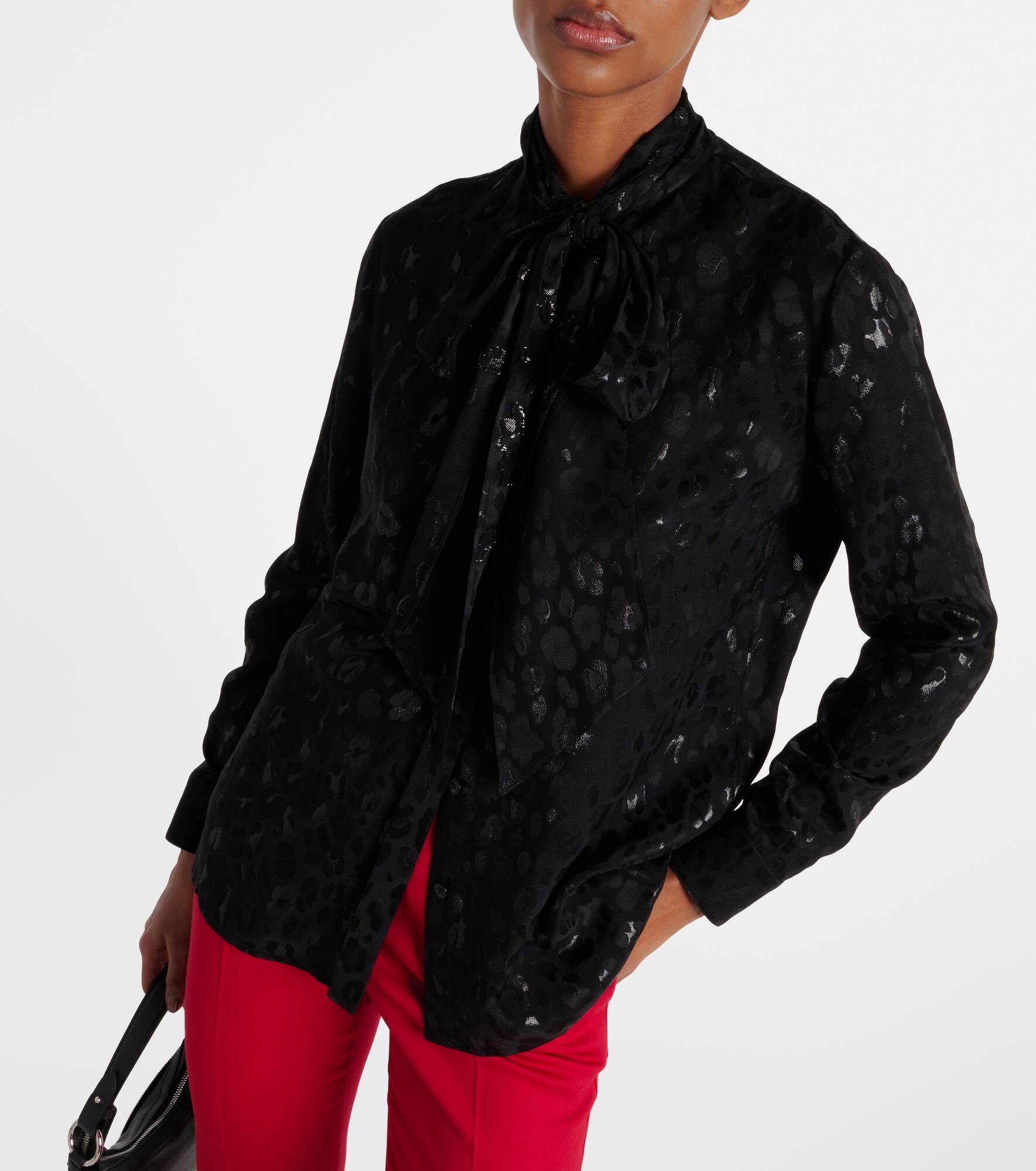 Jacquard satin blouse - 6
