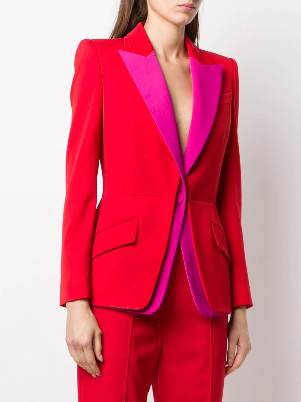 colour-block blazer - 3