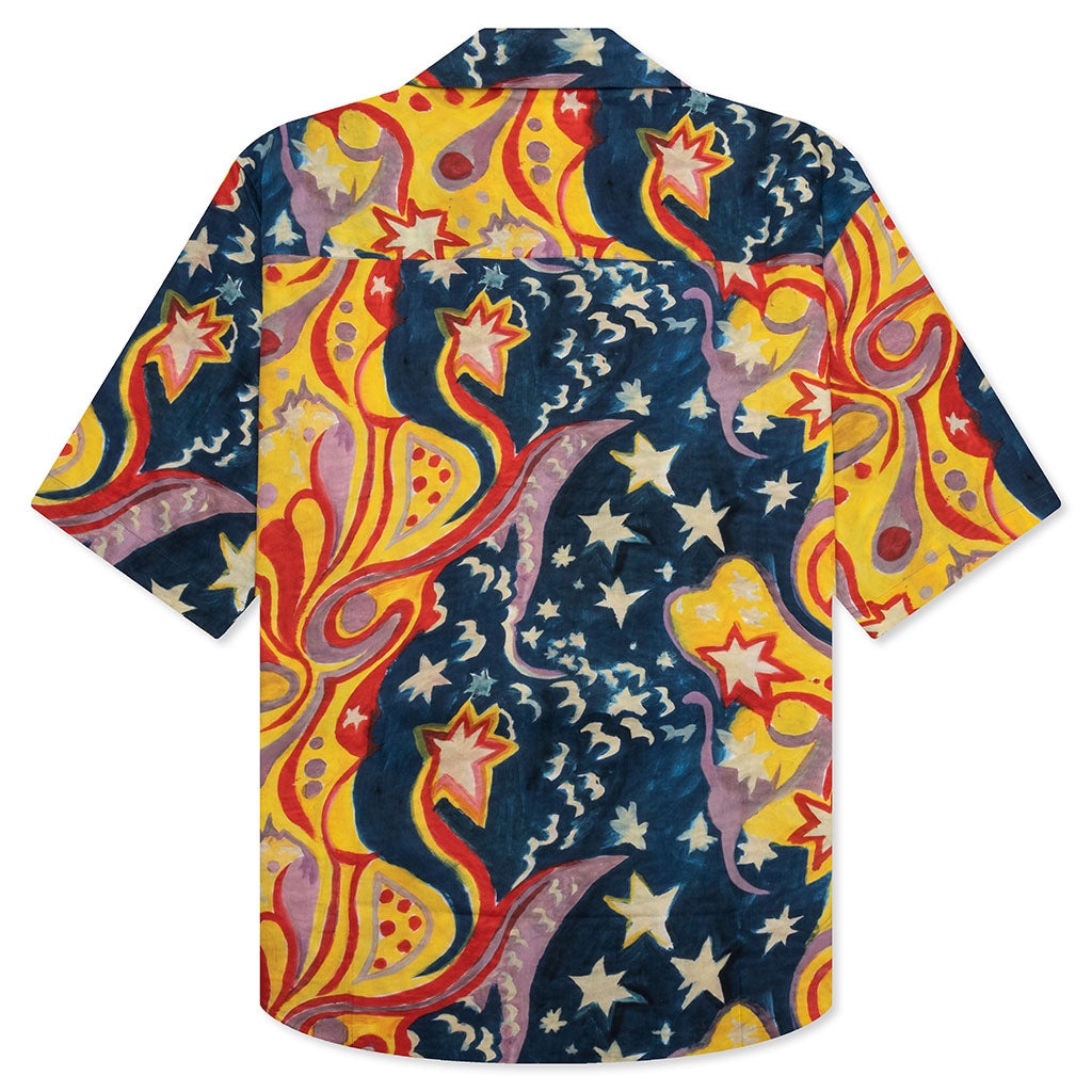 MARNI X NO VACANCY INN POPLIN BOWLING SHIRT - ROYAL - 2