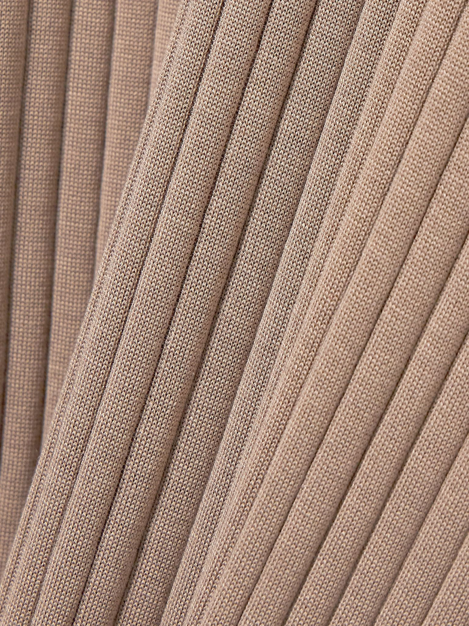 Kaiomi ribbed-knit polo top Taupe - 4