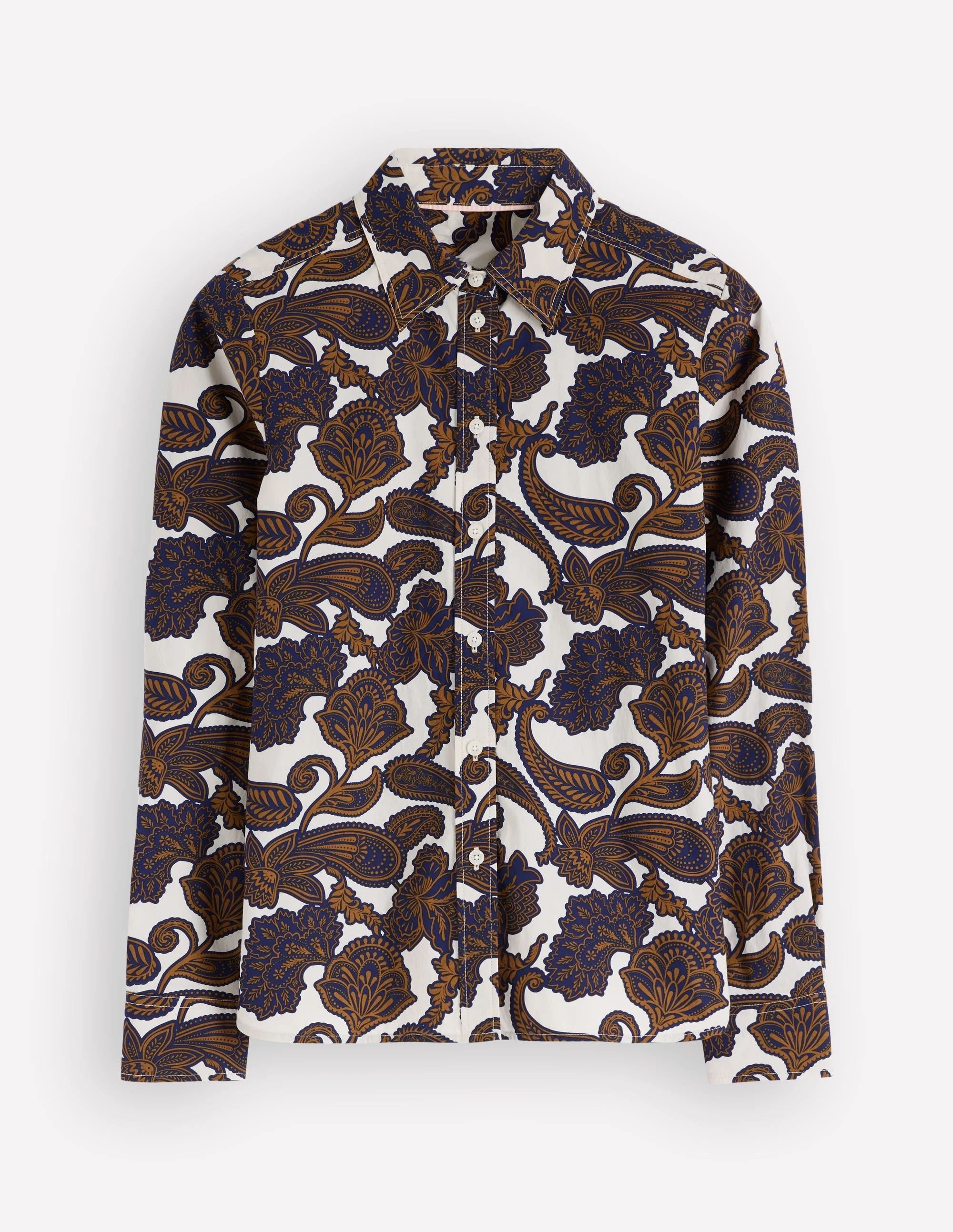 The New Sienna Cotton Shirt-Almond Milk, Paisley Bouquet - 1