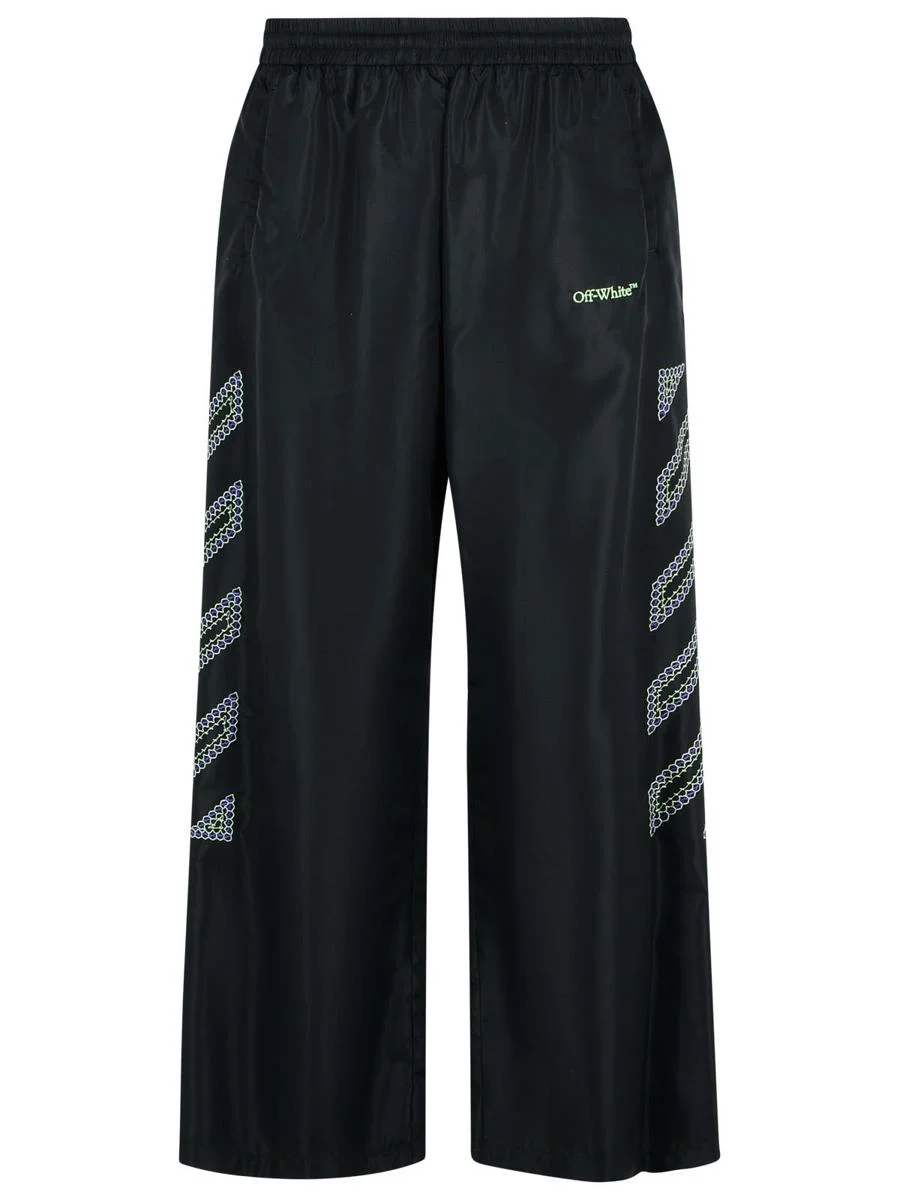 Off-White Track' Black Polyamide Pants - 1