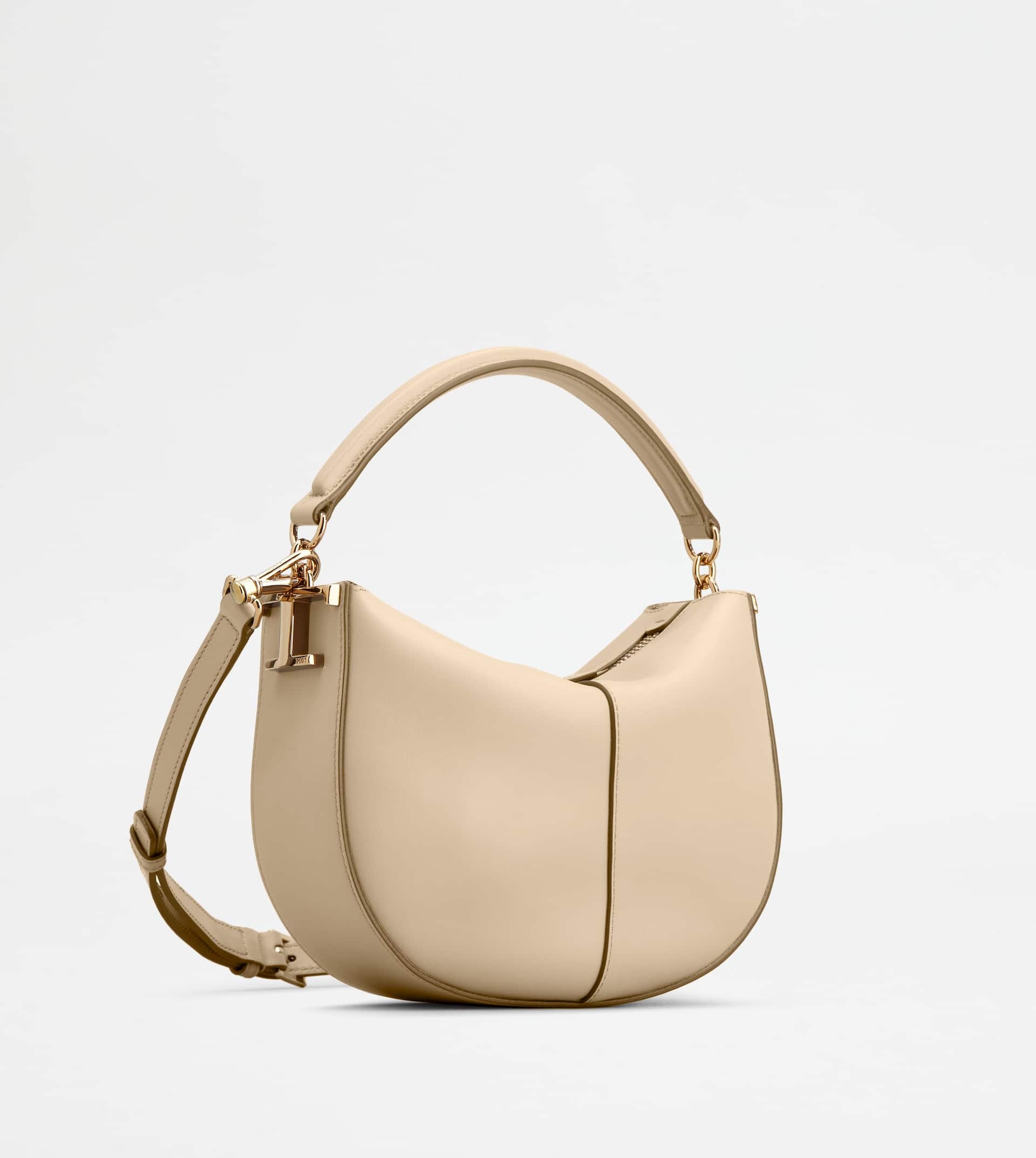 TOD'S T CASE HOBO BAG IN LEATHER MINI - BEIGE - 3