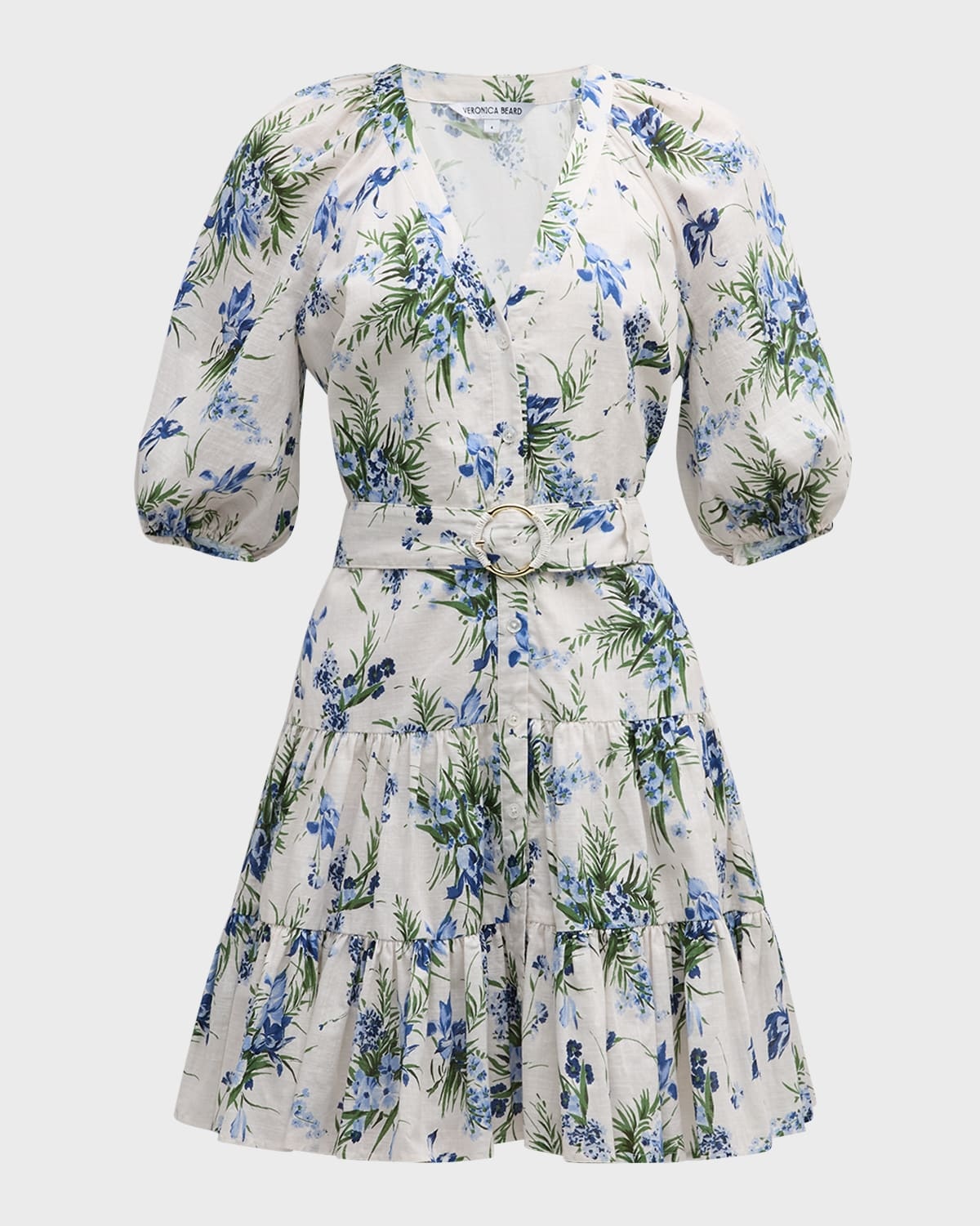 Dewey Floral Button-Front Mini Dress - 1