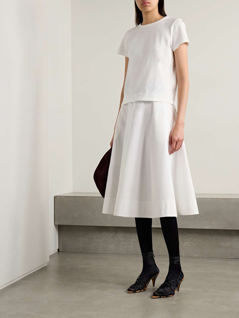 KHAITE Renta cotton-poplin midi skirt outlook