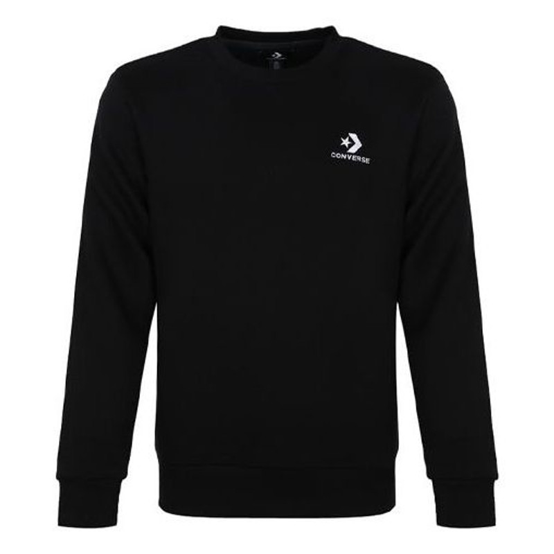 Converse Star Chevron EMB Crew Sweatshirt 'Black' 10008816-A01 - 1