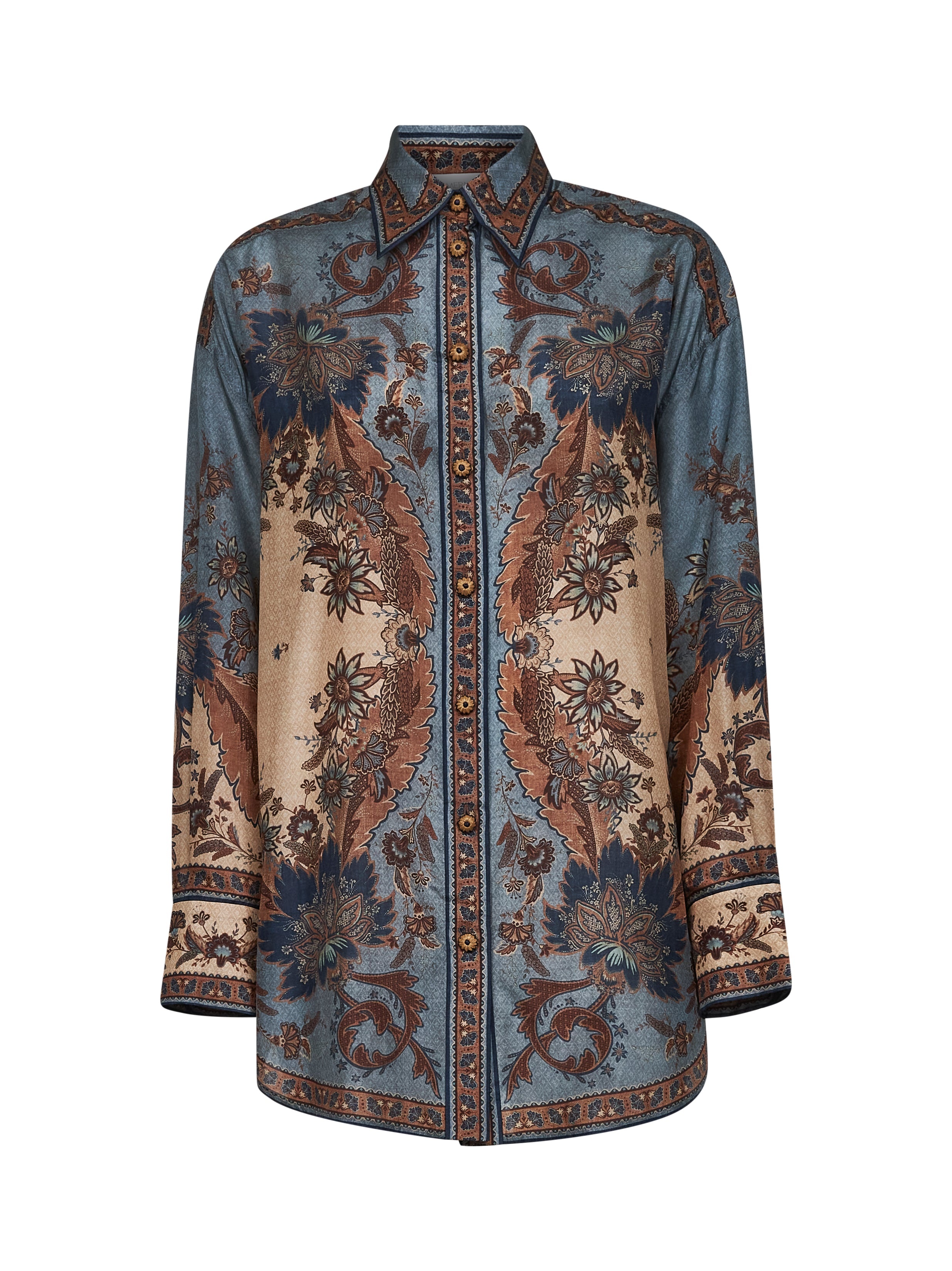 Indienne floral habotai silk Ascension shirt - 1