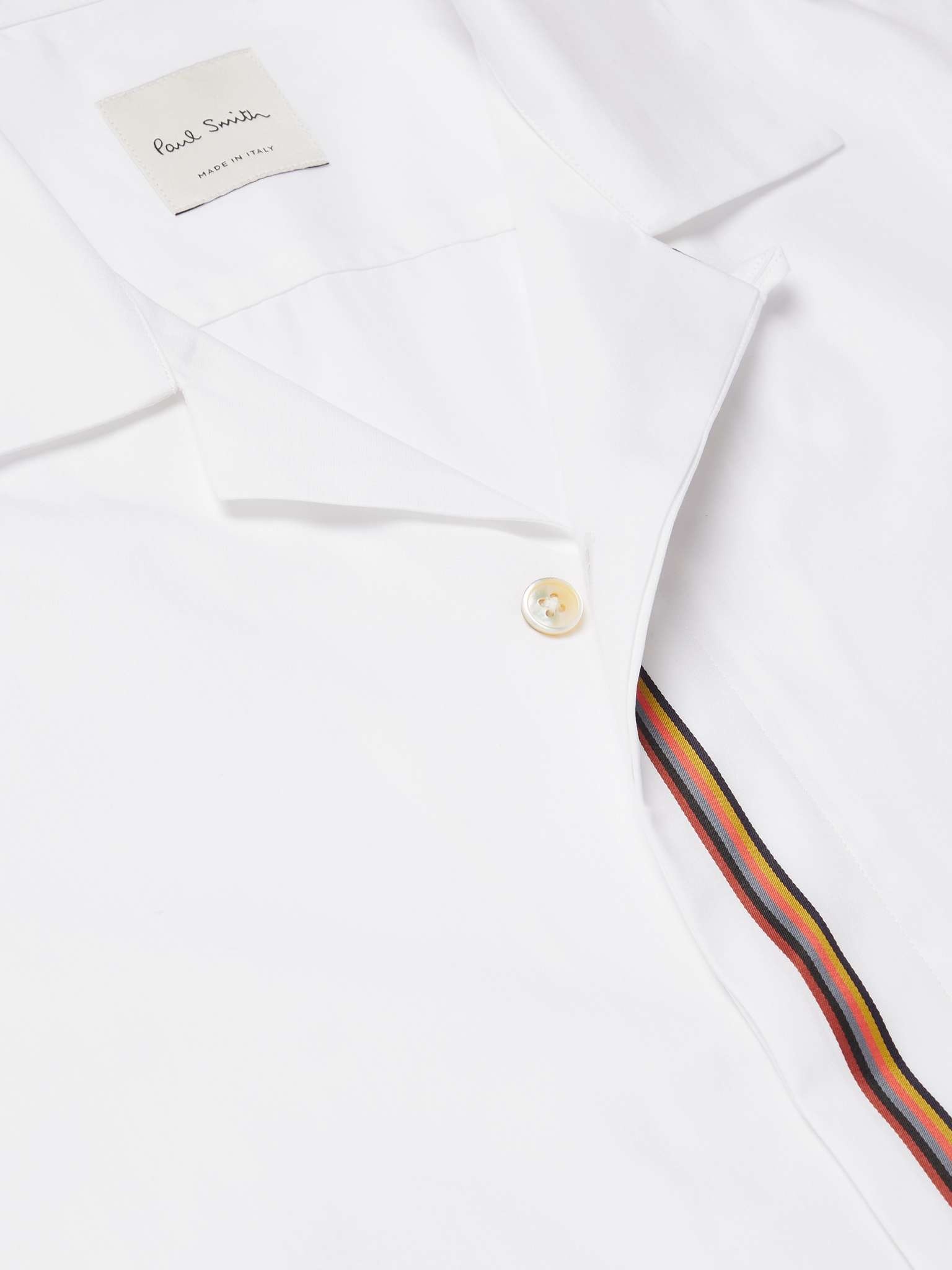 Camp-Collar Stripe-Trimmed Cotton-Poplin Shirt - 5