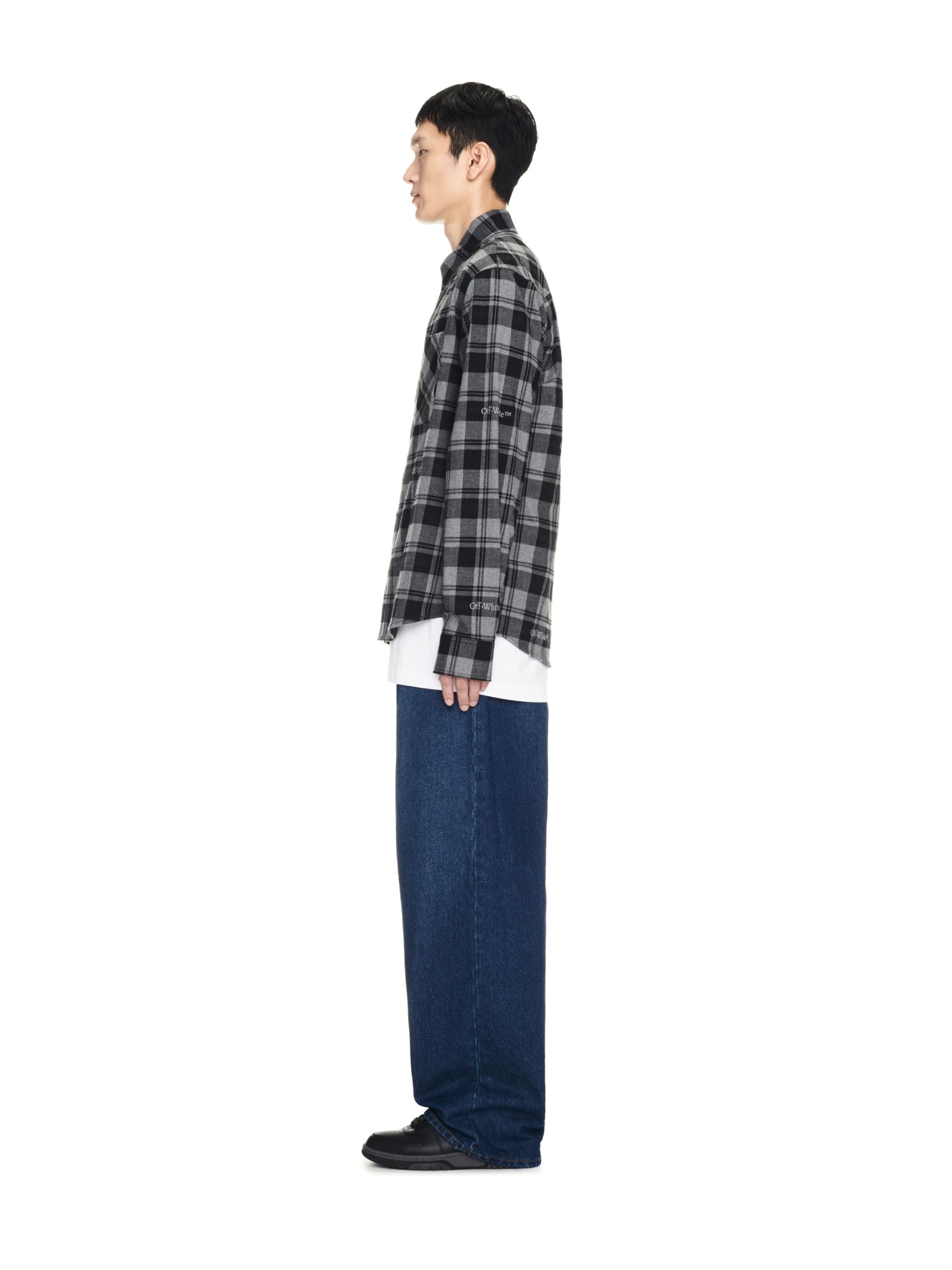 Dark Grey/black Check Flannel Shirt - 3