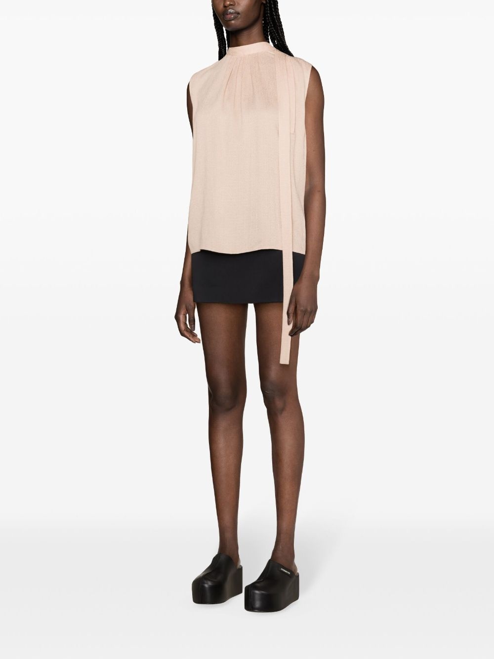 mock-neck silk blouse - 3