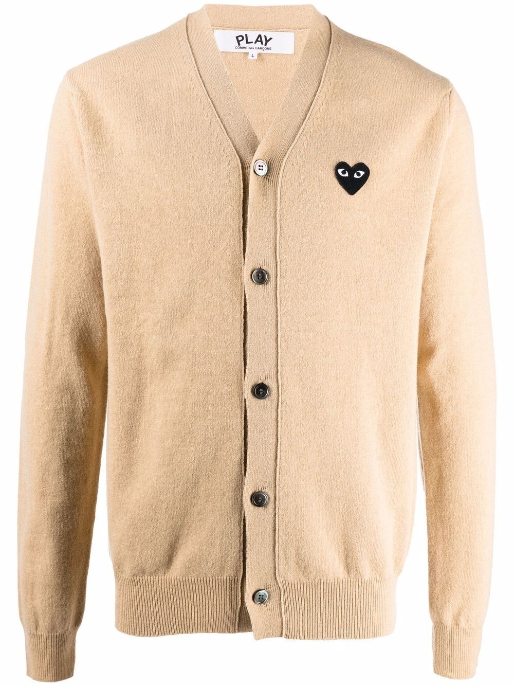 heart-motif wool cardigan - 1