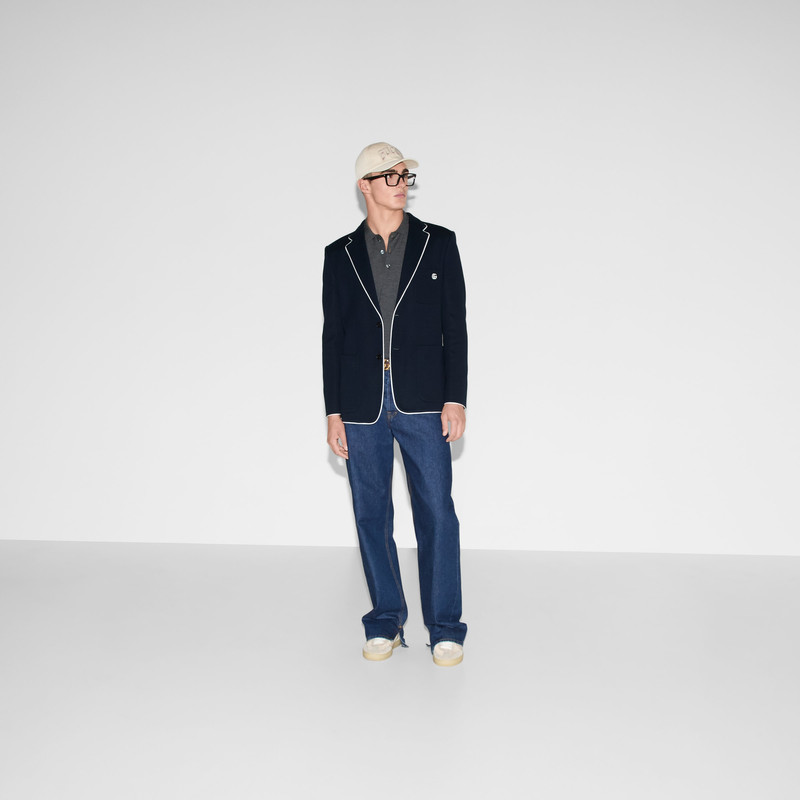 GUCCI Cotton jersey jacket with embroidery outlook
