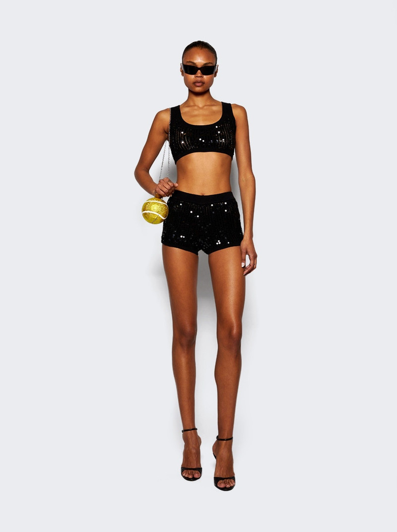 Sequin Knit Shorts Black 5