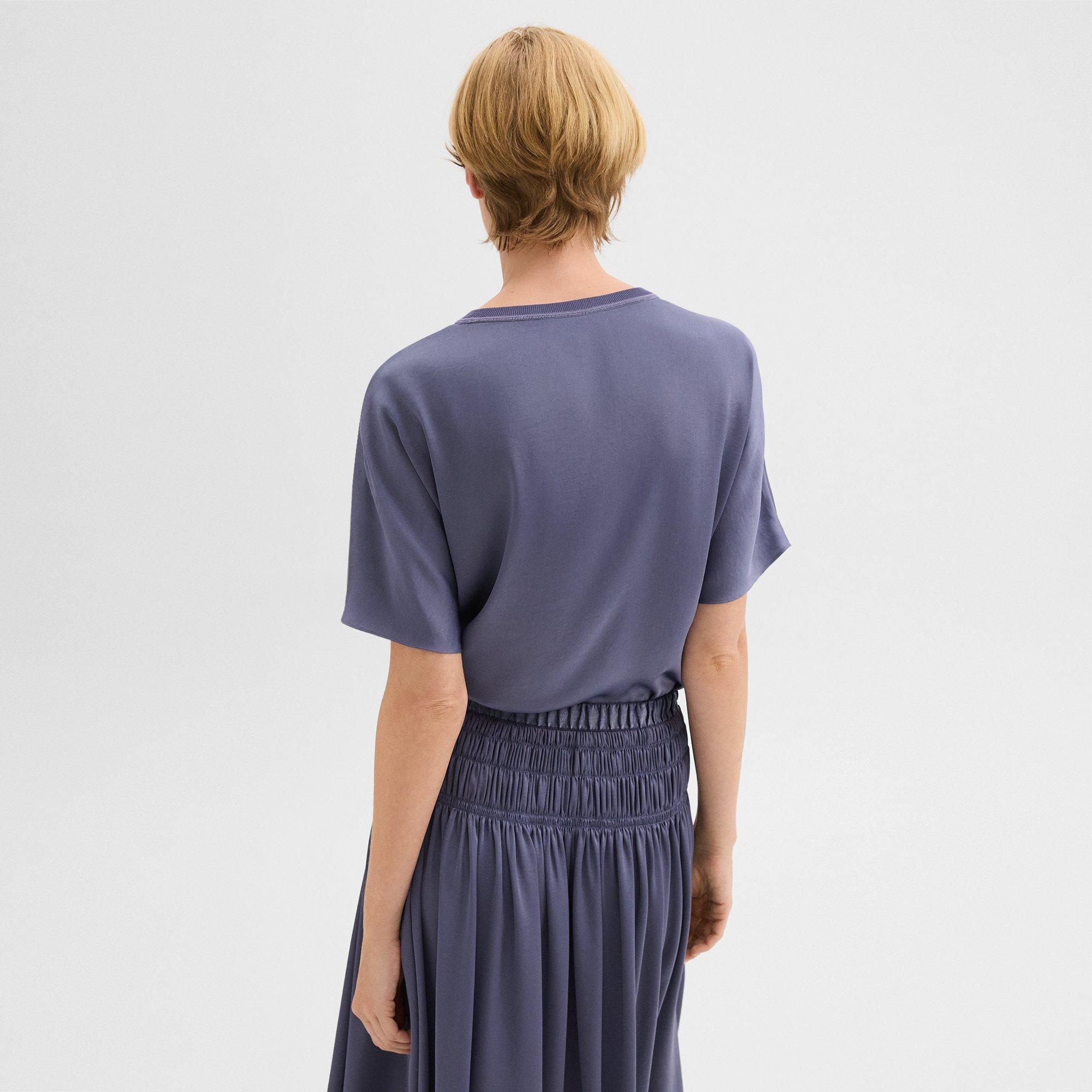 Dolman Sleeve Tee in Recycled Satin - 4