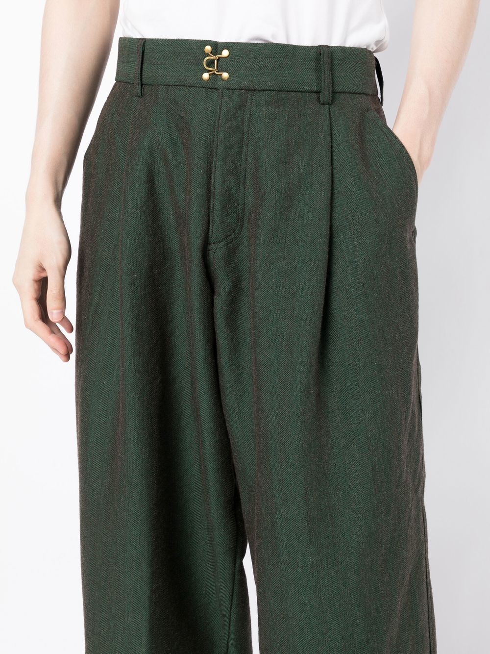 pleated cropped trousers - 5