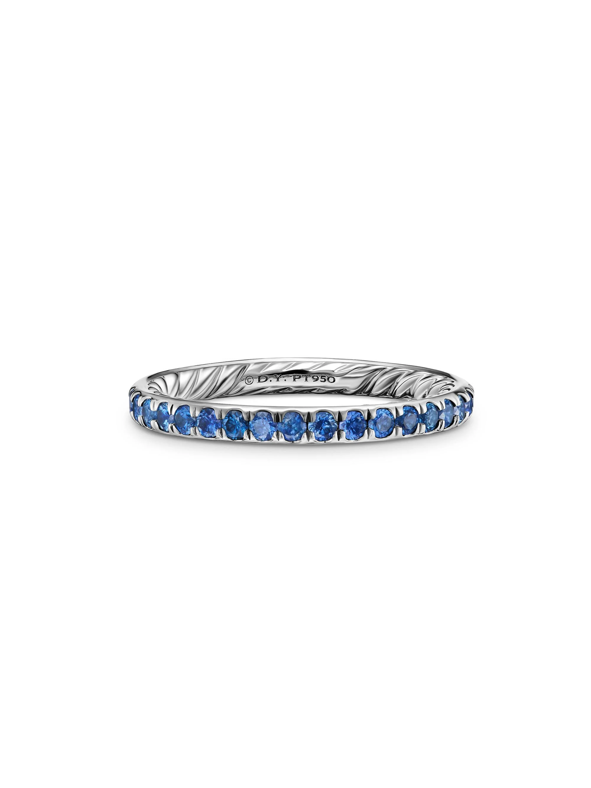 Women's DY Eden Band Ring in Platinum - Blue Silver - 1