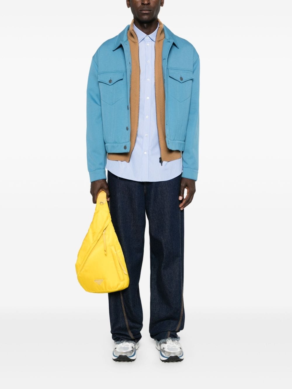 high-neck layered jacket - 2