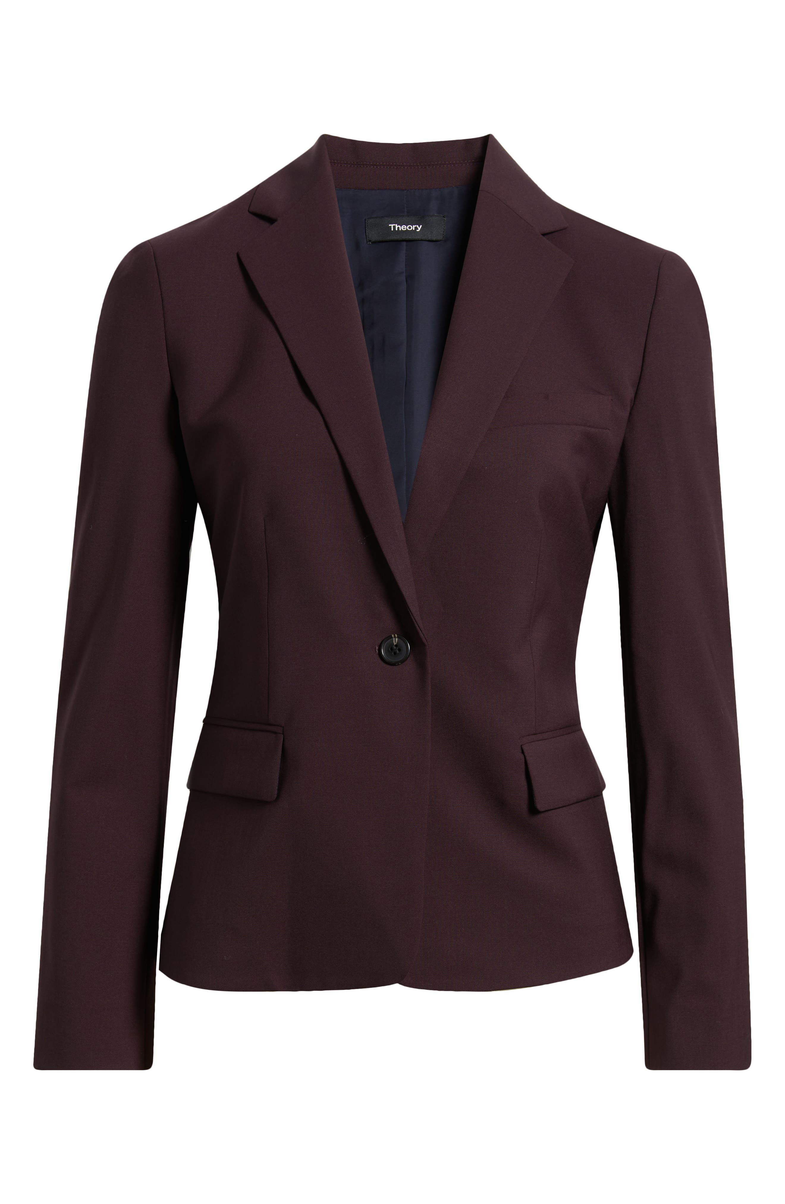 Theory Slim Fit Stretch Wool Blazer in Dark Iris - 6