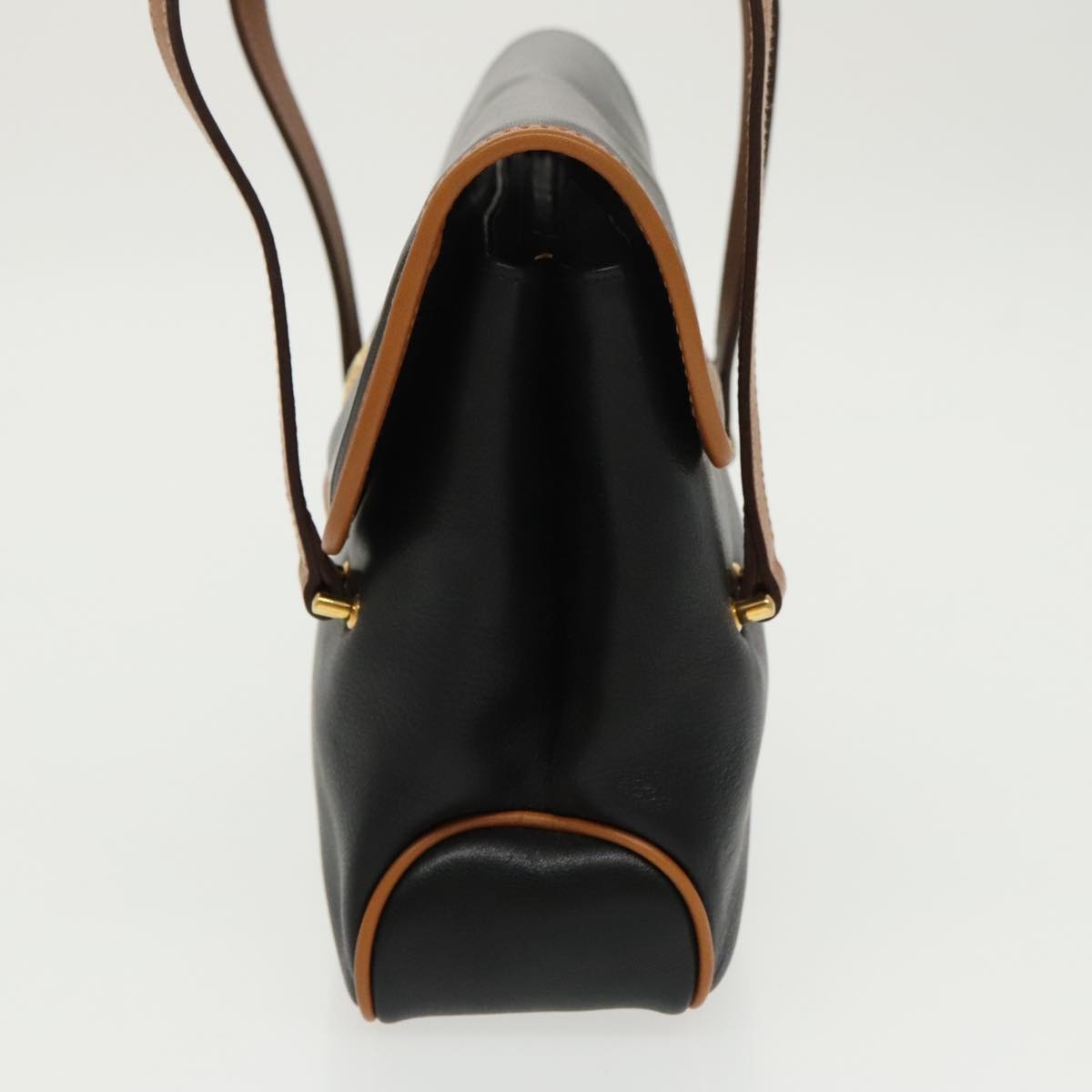 CELINE Hand Bag Leather Black Gold - 3