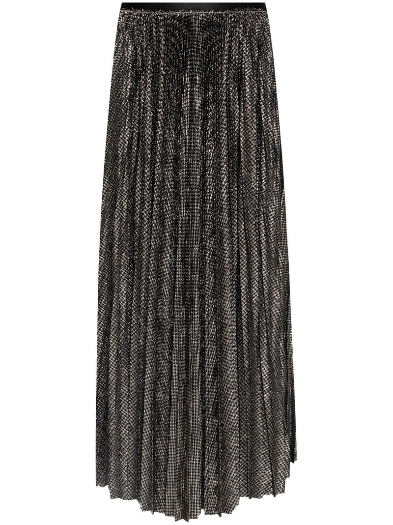 pleated houndstooth-print midi skirt 1