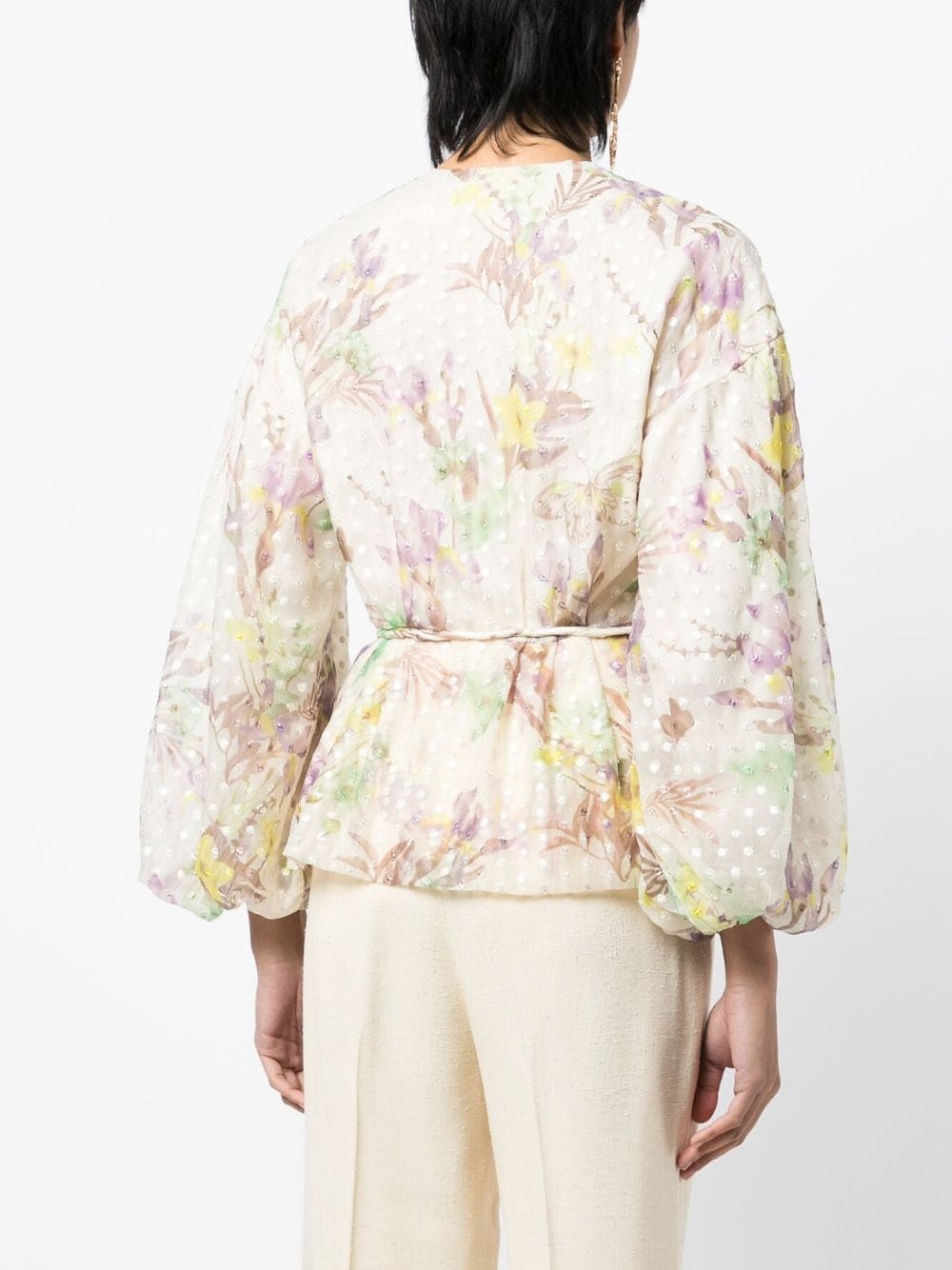 floral-print embroidered shirt - 4