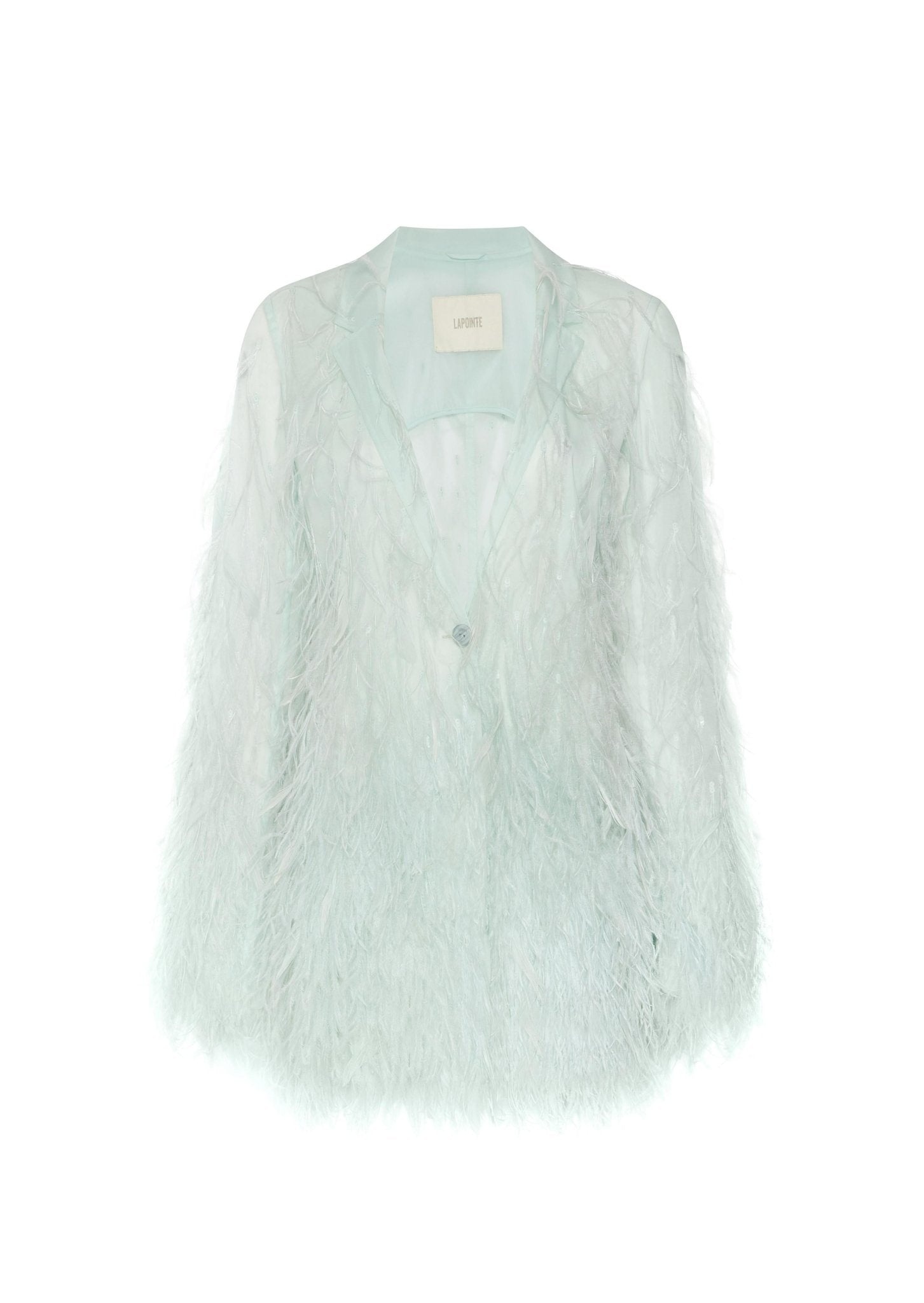 Feather Embroidery Single Breasted Blazer - 1