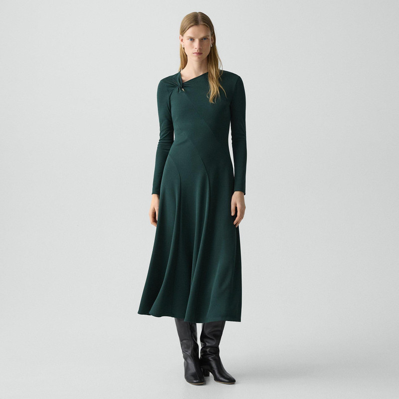 Twist Neck Dress in Crepe Jersey 2