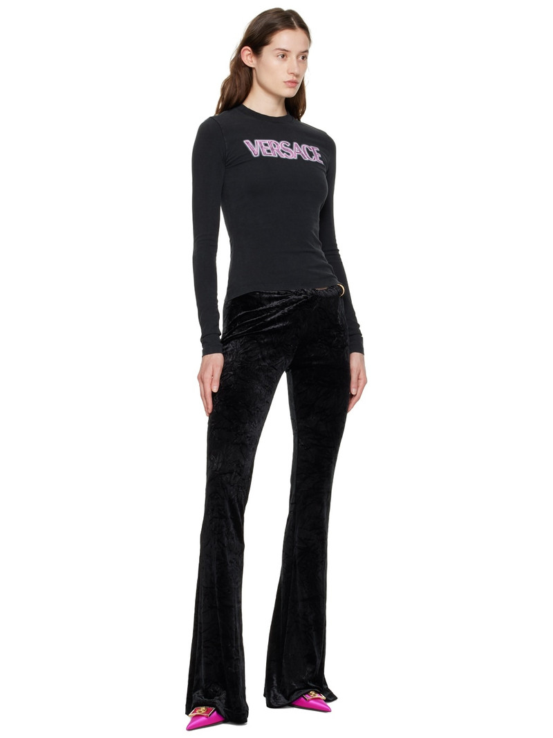 VERSACE Black Printed Long-Sleeve T-Shirt outlook