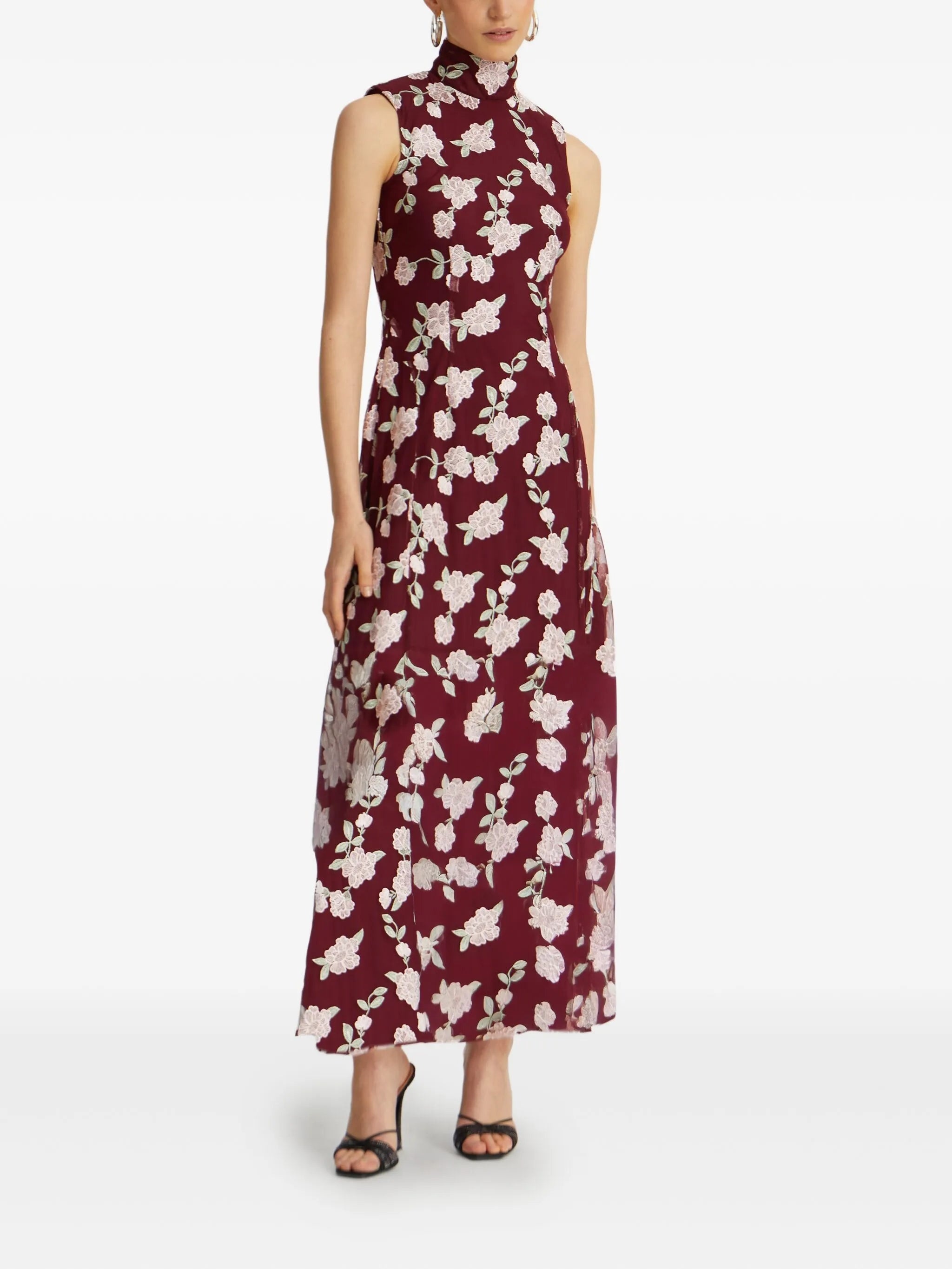 Rotate Floral-embroidered Sleeveless Maxi Dress - 4