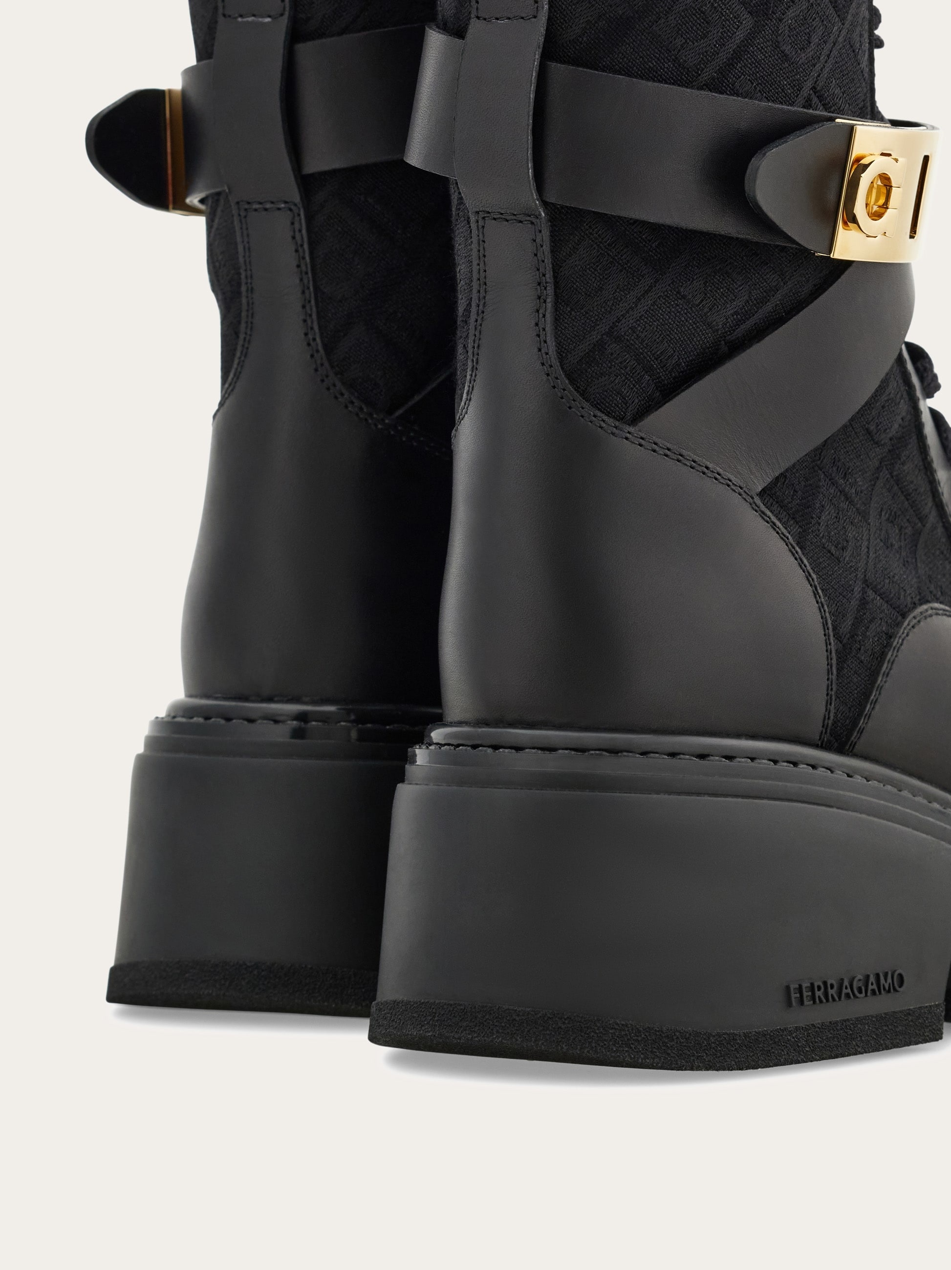 Ferragamo Monogram combat boot - 8