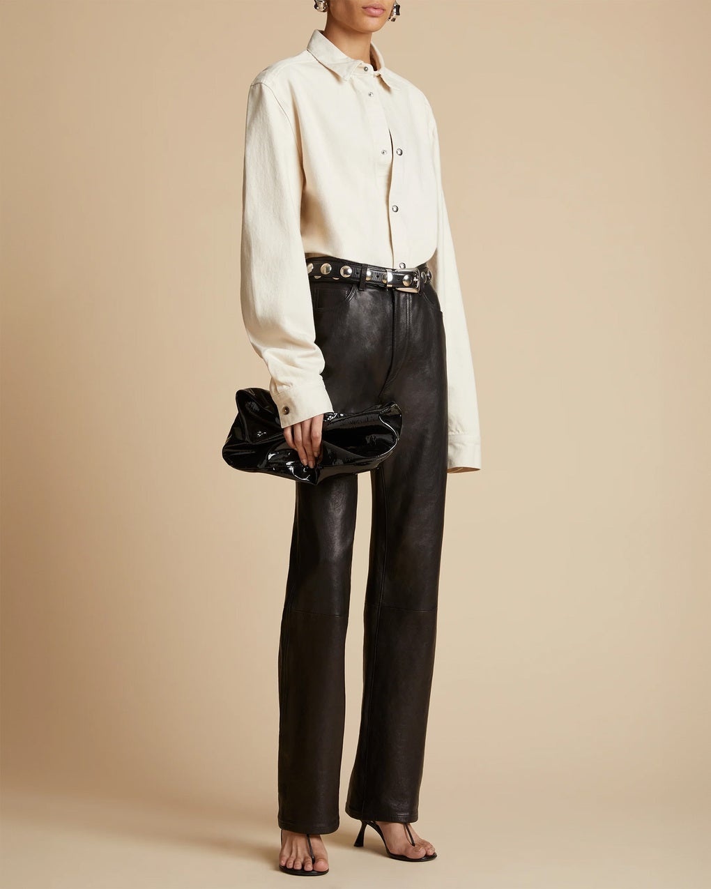 Belt Benny Silver Studs Black - 3