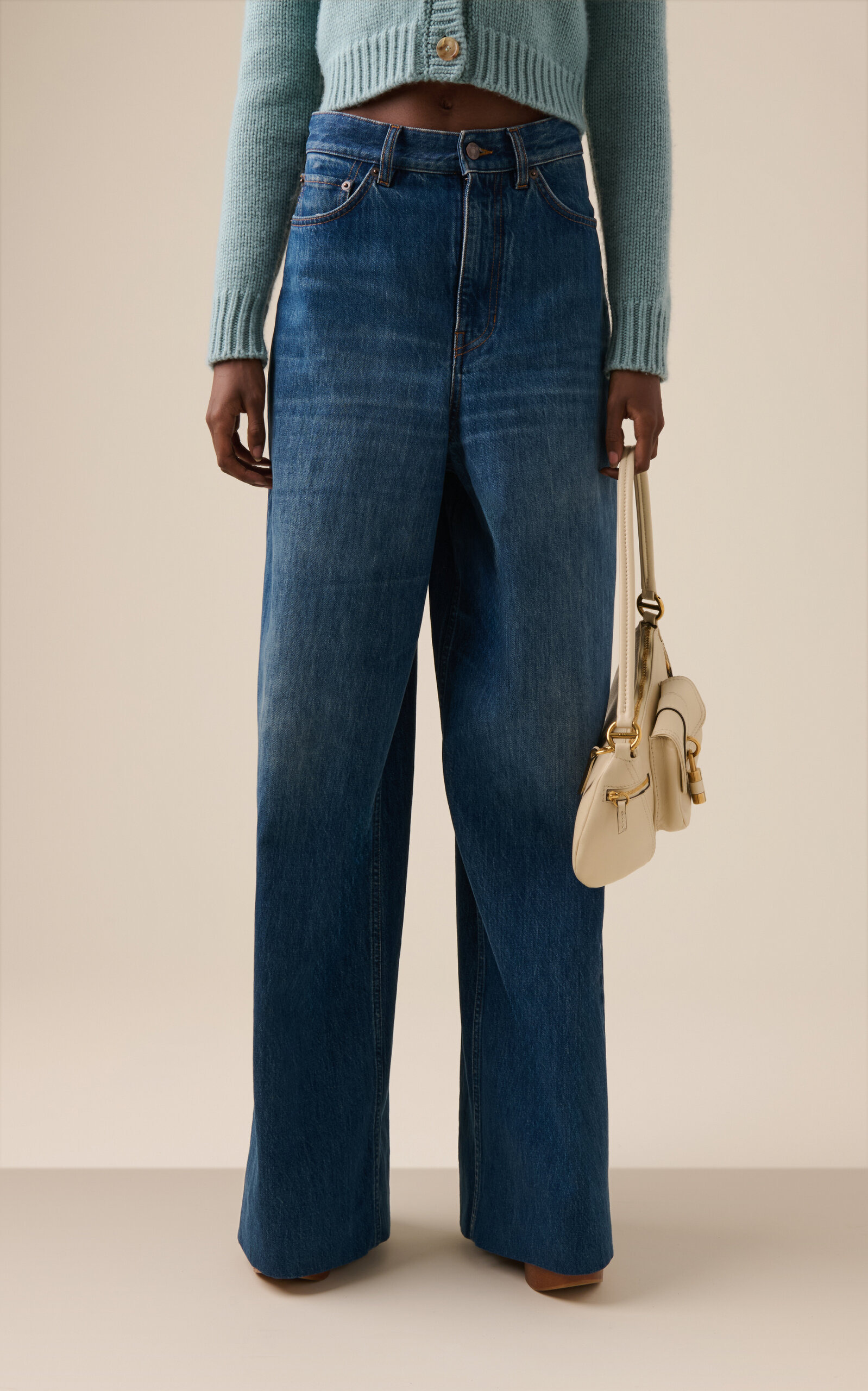 Rigid High-Rise Wide-Leg Jeans dark wash - 3