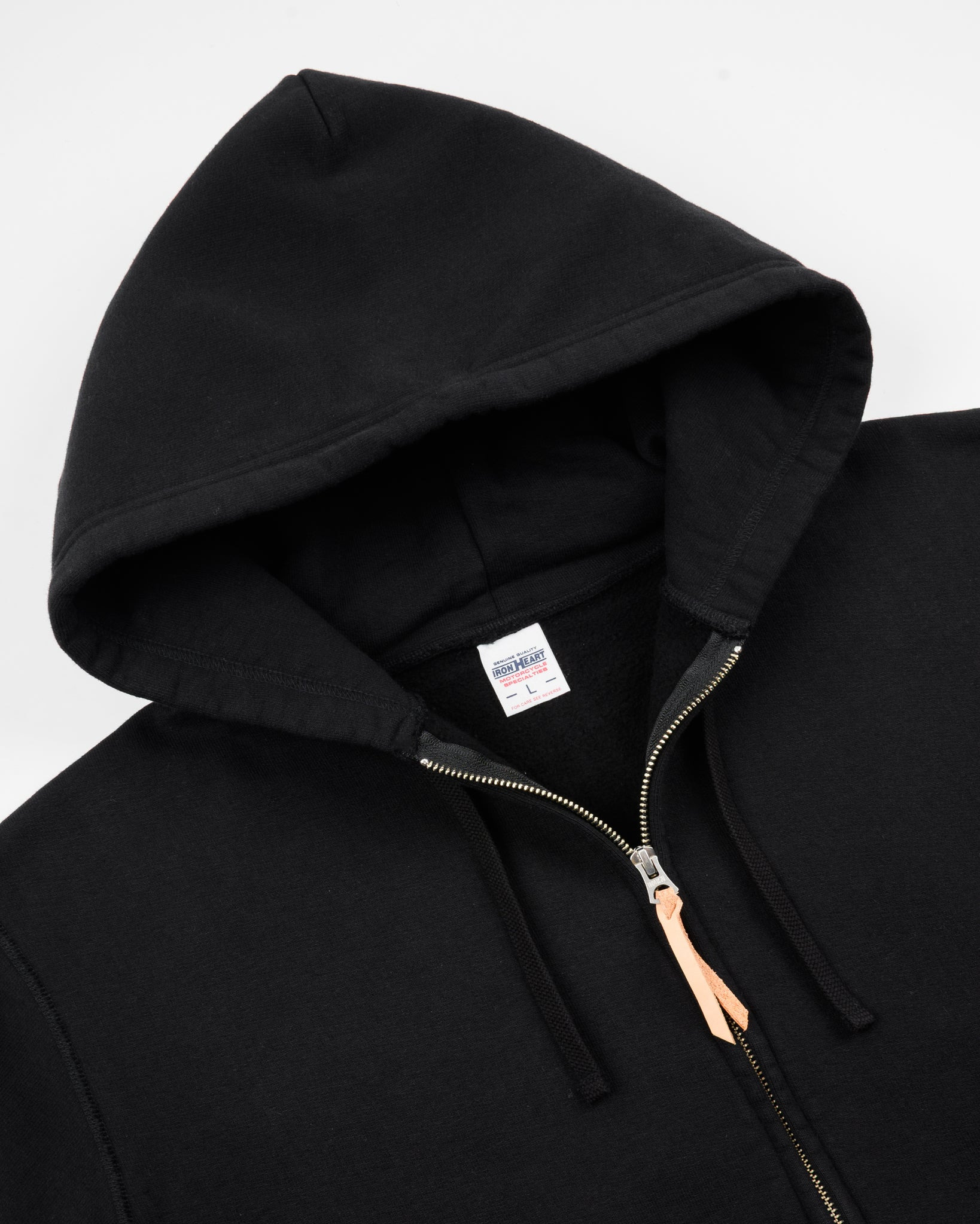 IHSW-10-BLK 14oz Ultra Heavyweight Loopwheel Cotton Zip Up Hoodie - Black - 8
