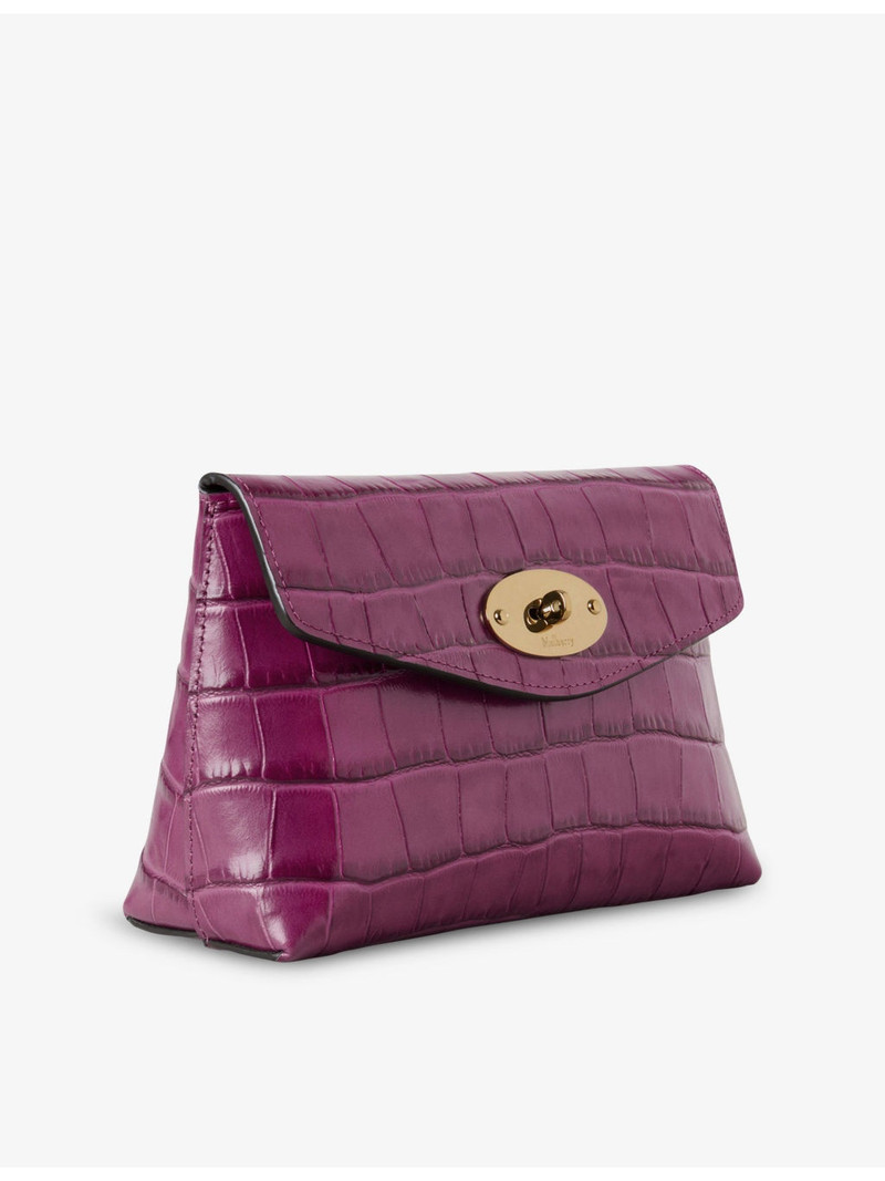 Mulberry Darley Crocodile-Embossed Leather Cosmetics Pouch outlook