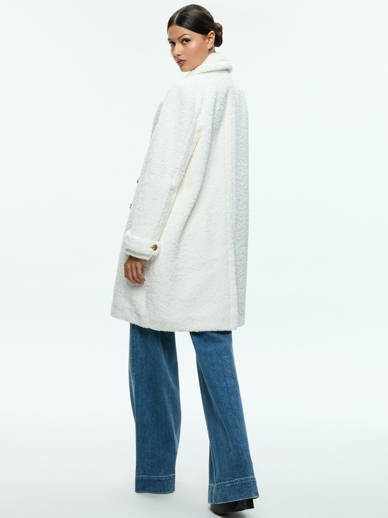 Alice + Olivia TOWNES DOUBLE BREASTED TEDDY PEACOAT outlook