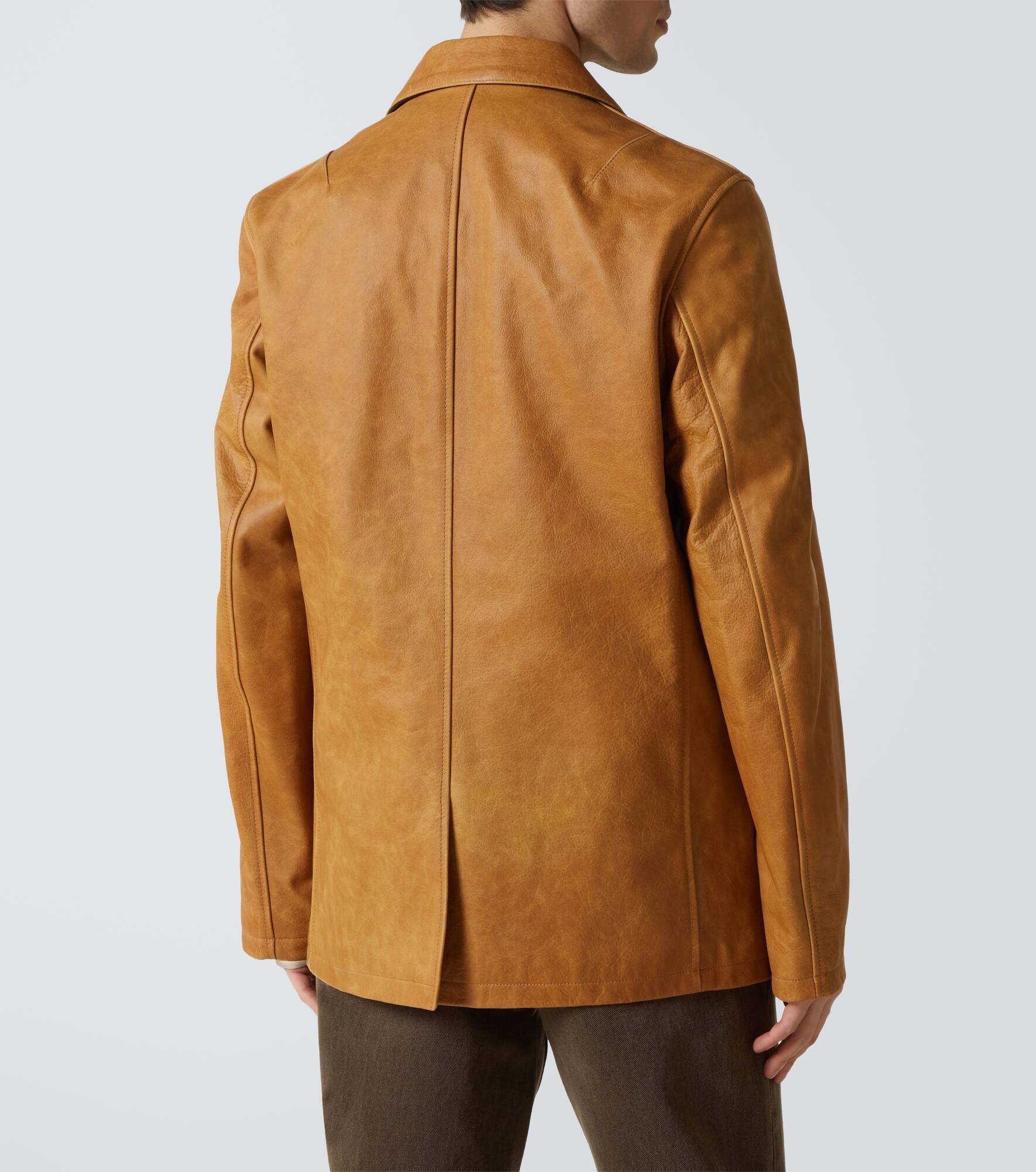 Opening leather blazer - 4